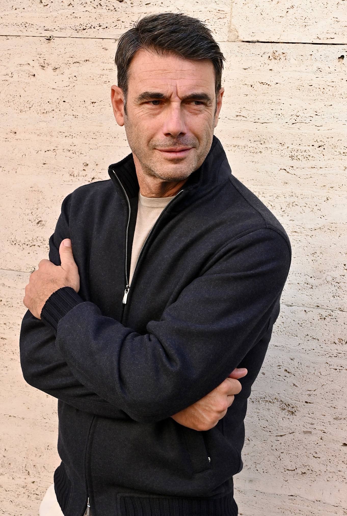 Giubbino in Jersey Cashmere Blu - Guarino Store