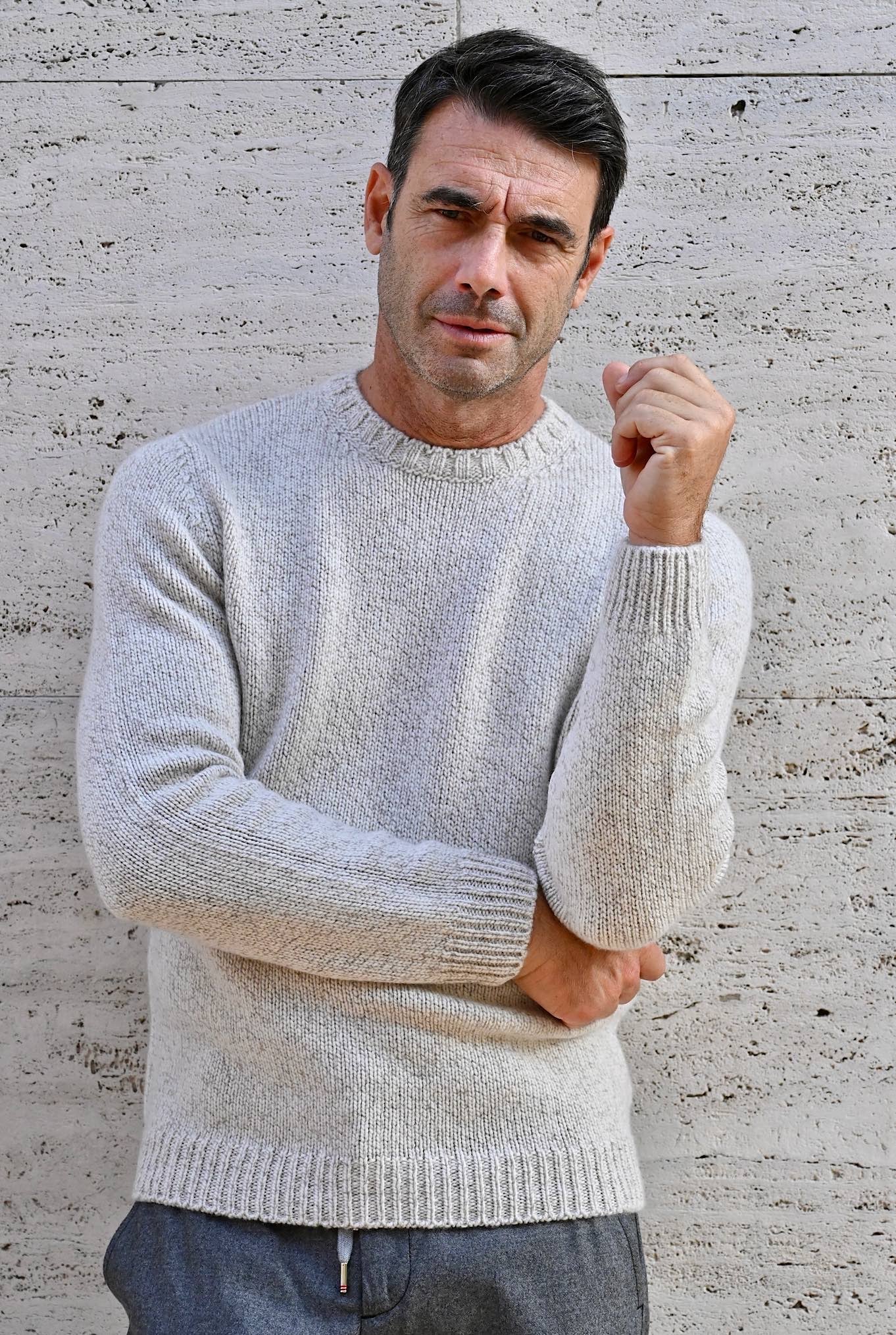 Girocollo Argentina Cashmere Malfilé Beige Chiaro - Guarino Store