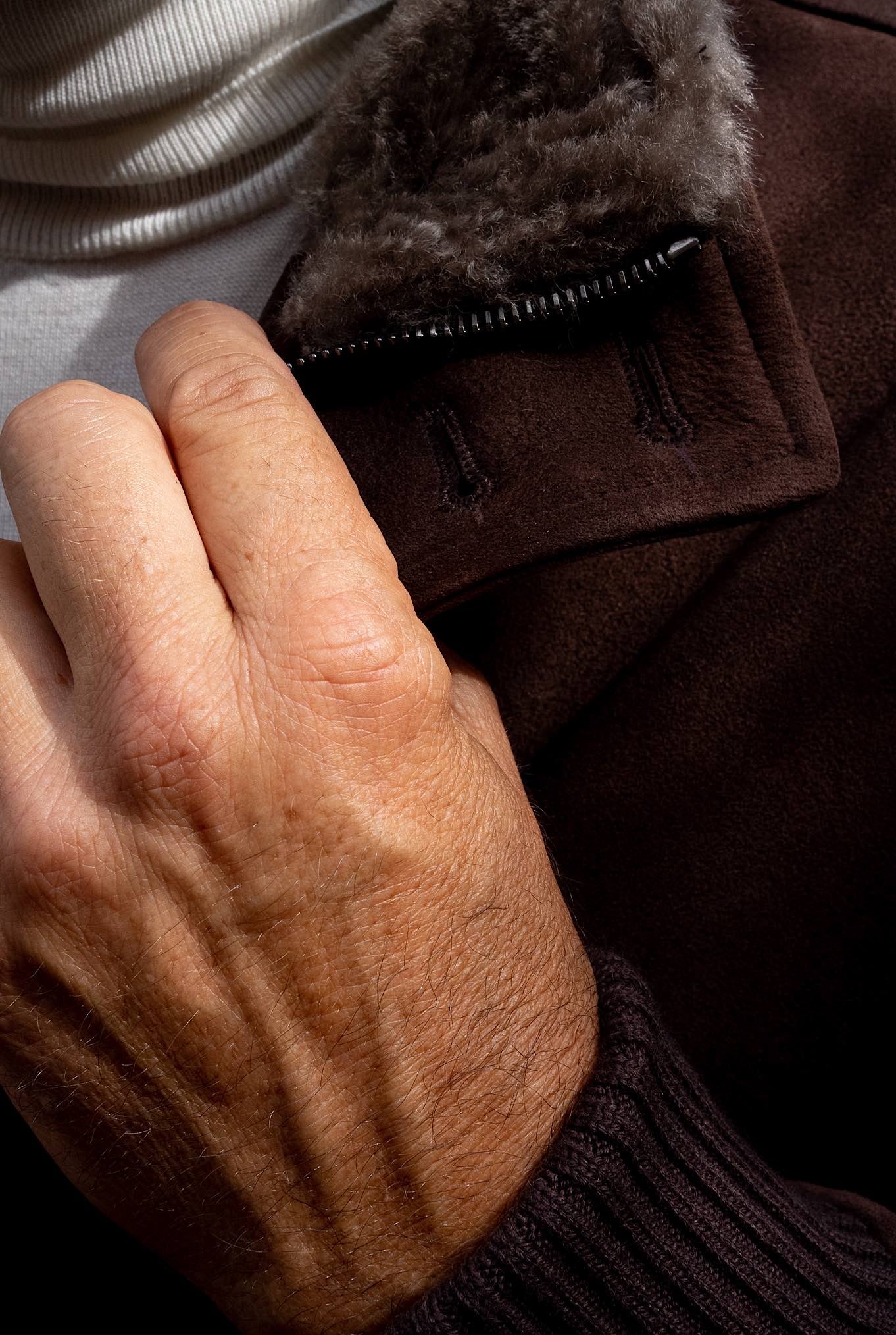 Giubbino in Suede Marrone - Guarino Store