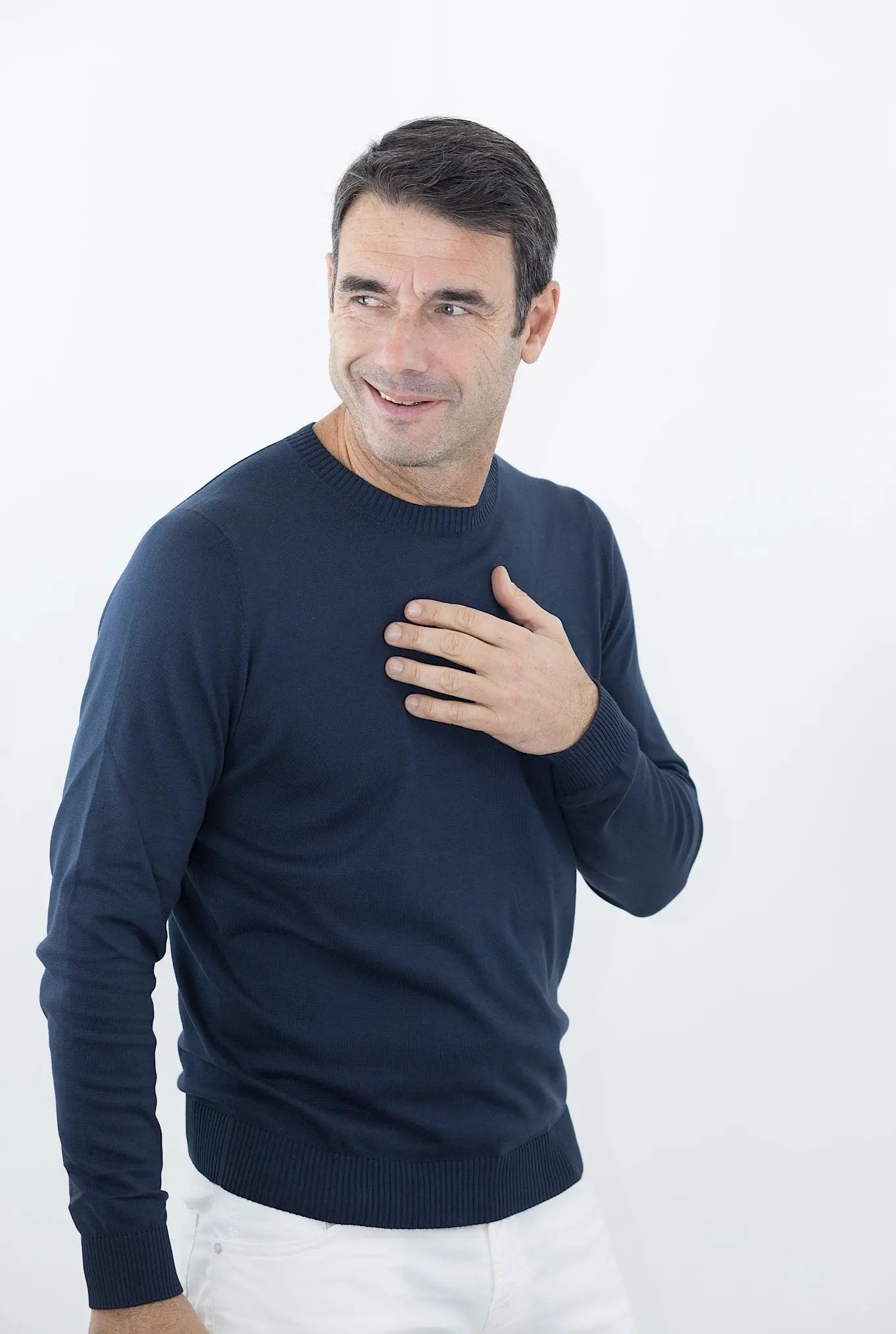MALO Girocollo Cotone Super Soft Blu Scuro - Guarino Store