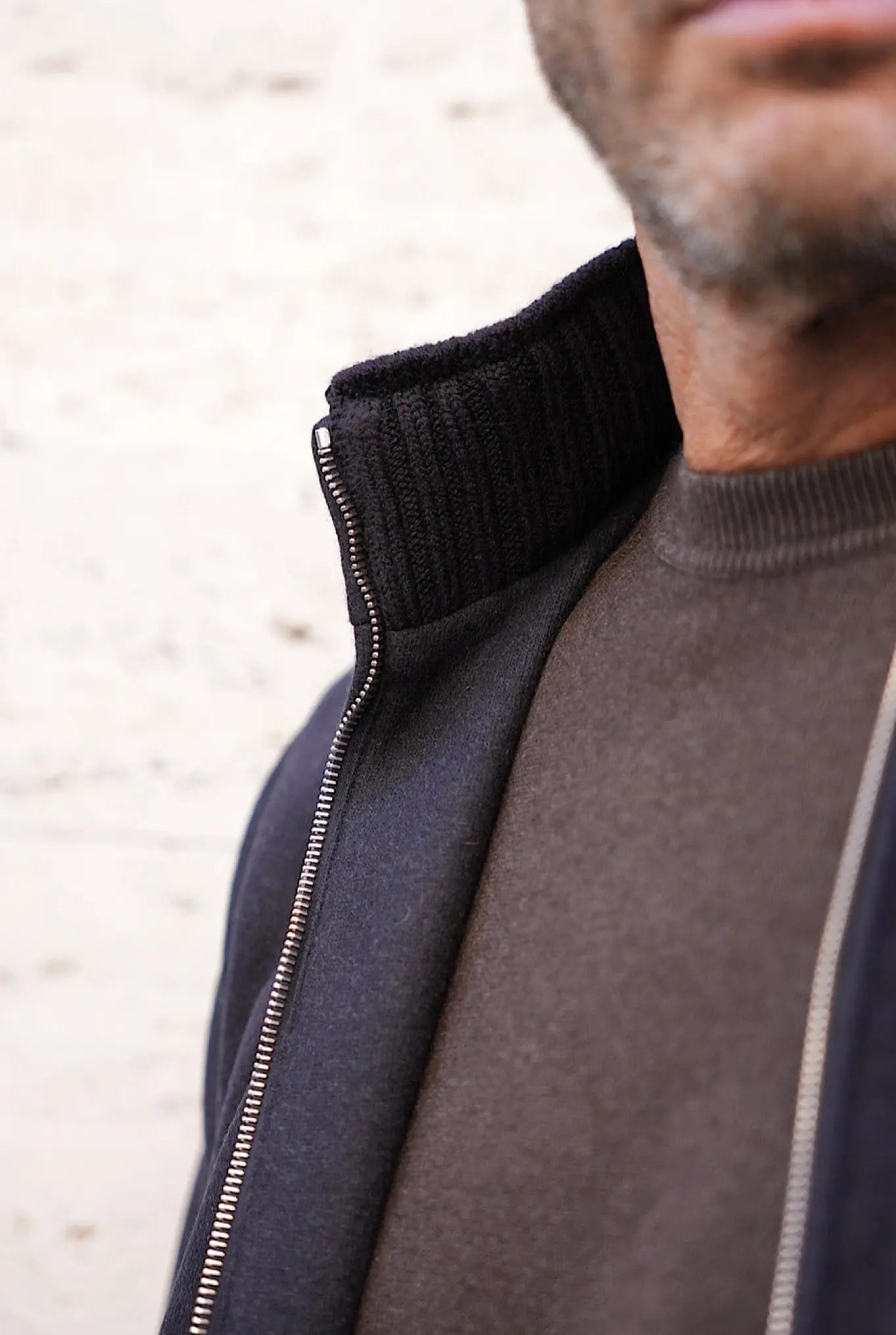 Giubbino in Cashmere con Cappuccio Staccabile Blu - Guarino Store