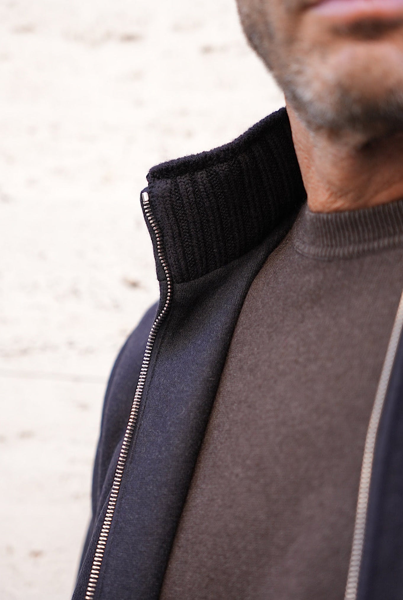 Giubbino in Cashmere con Cappuccio Staccabile Blu - Guarino Store