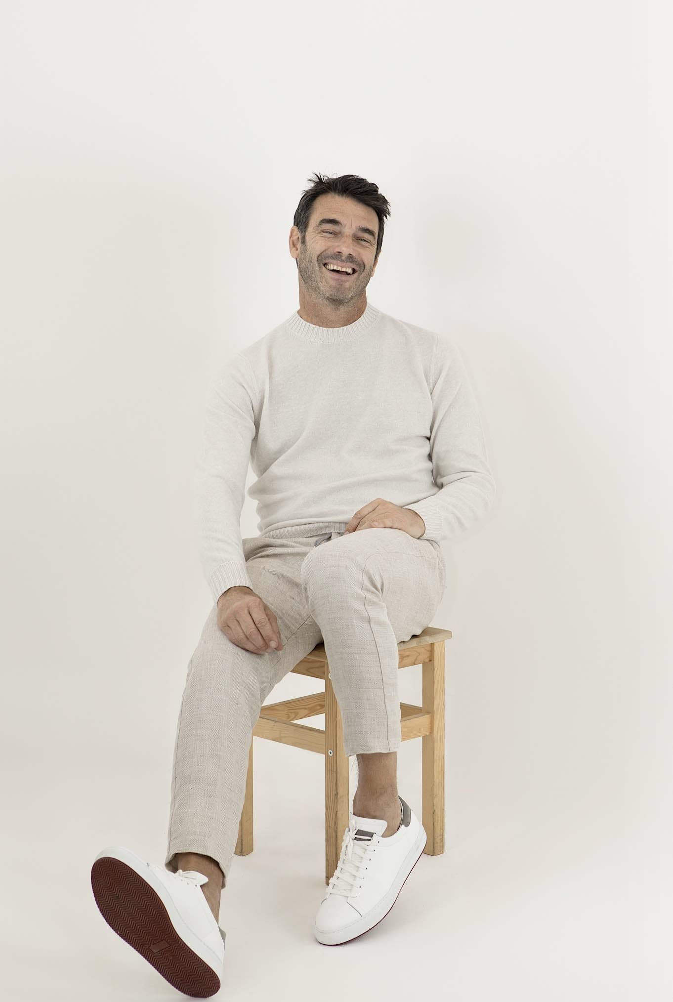 Girocollo Cashmere e Lino Gesso Mélange - Guarino Store