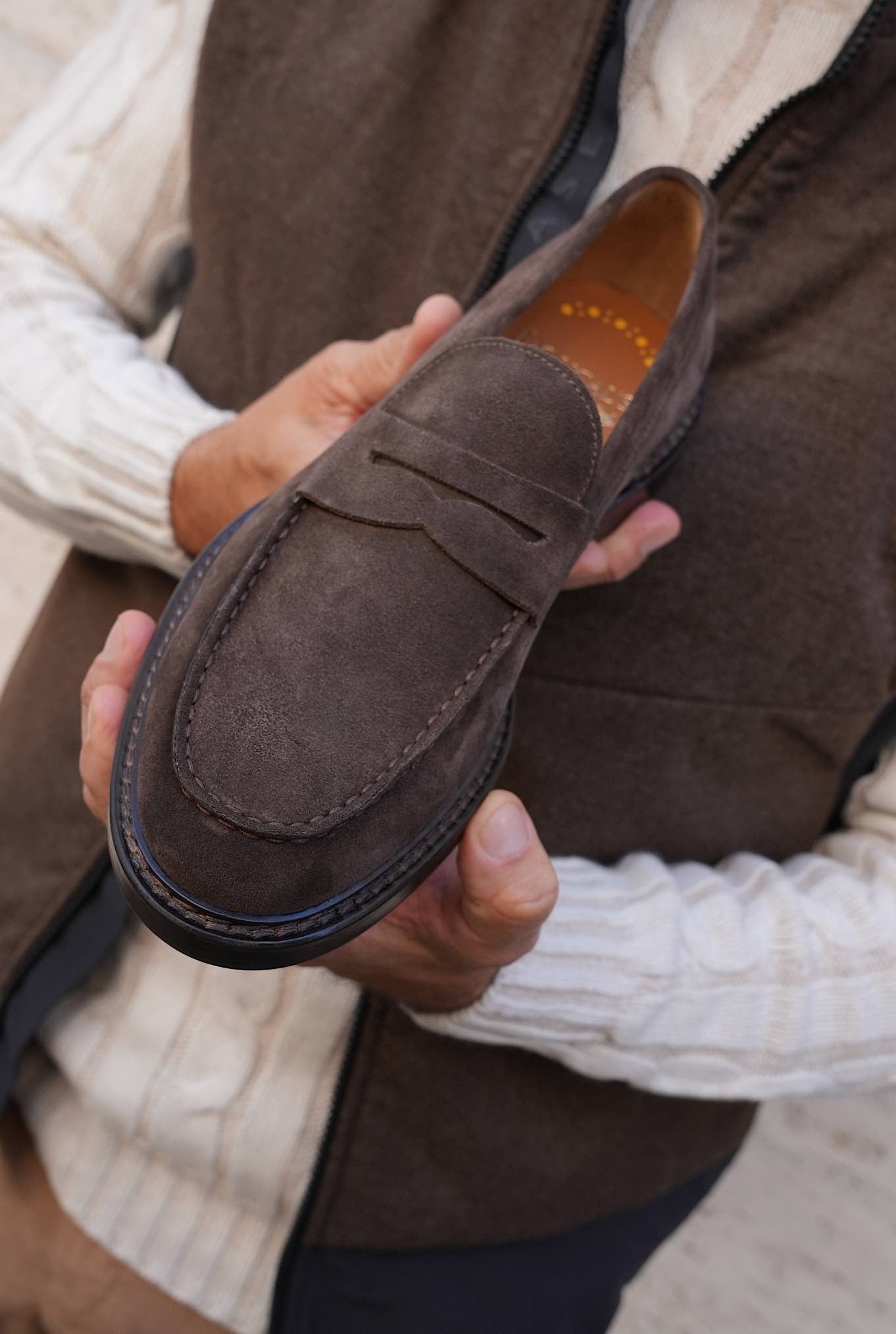 Mocassini in Suede Testa di Moro - Guarino Store