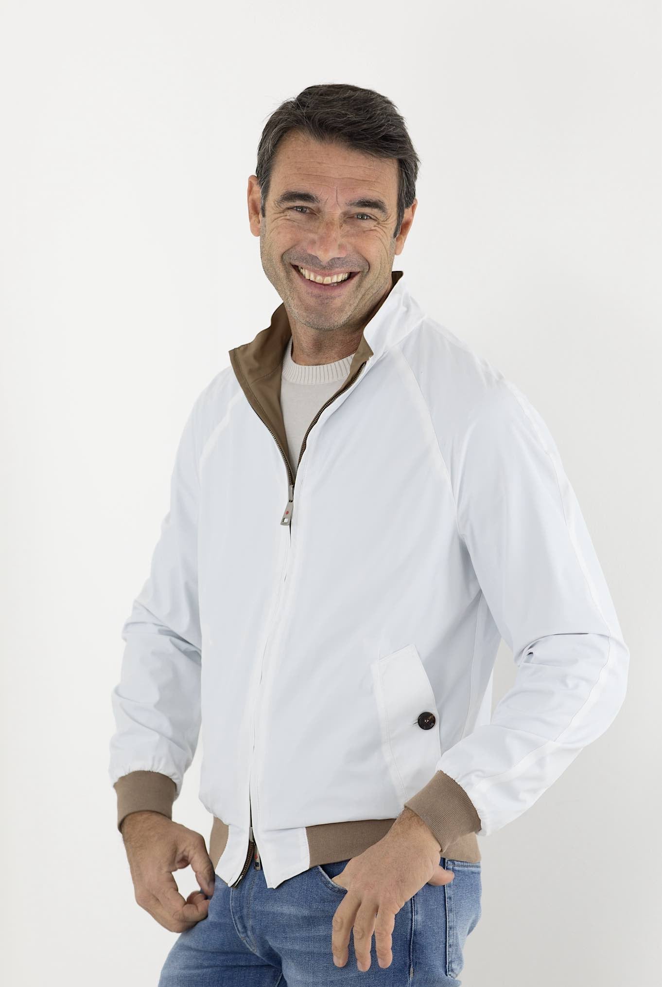 KIRED Giubbino Reversibile Bianco/Marrone - Guarino Store