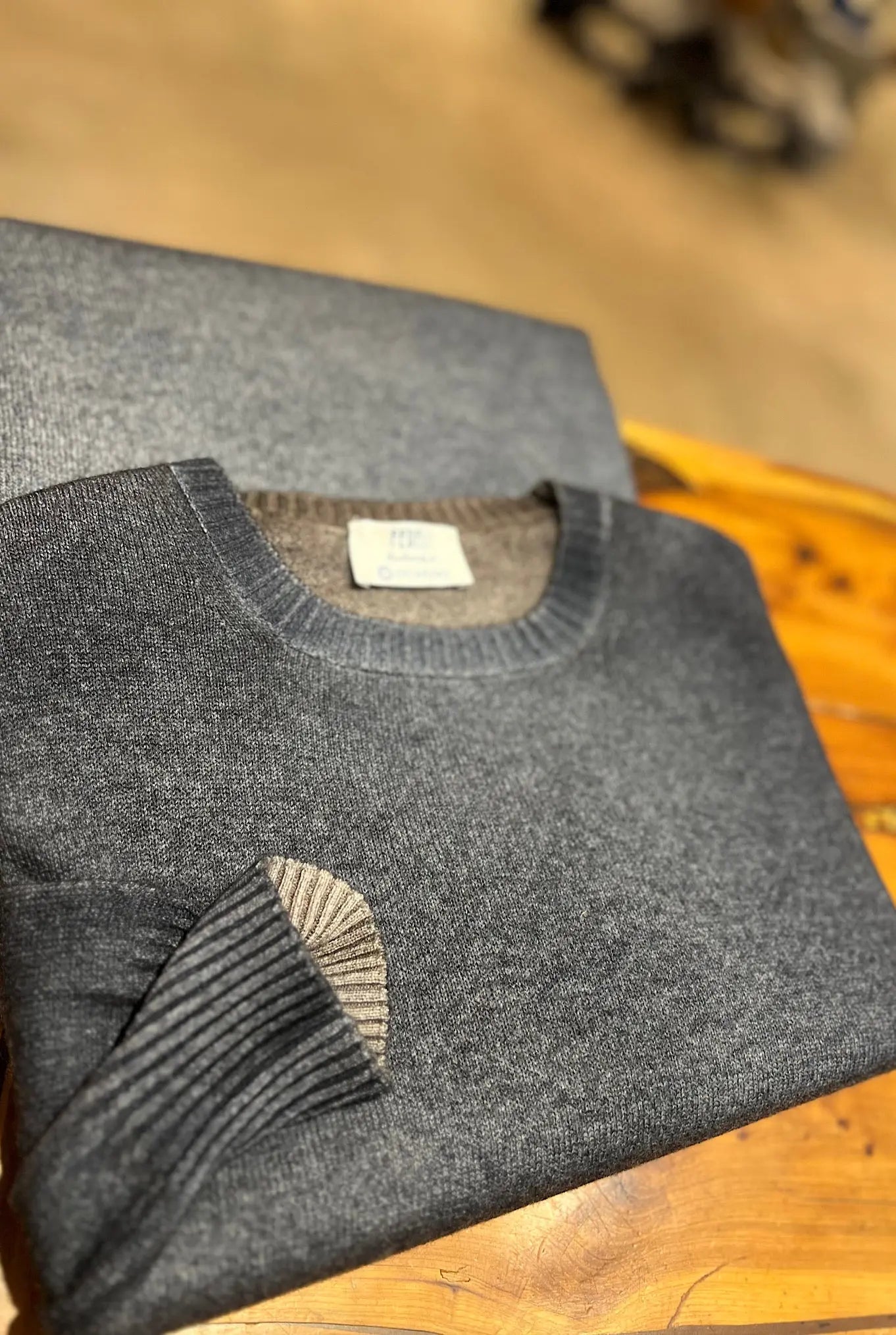 Girocollo Cashmere "Spruzzato" Blu - Guarino Store