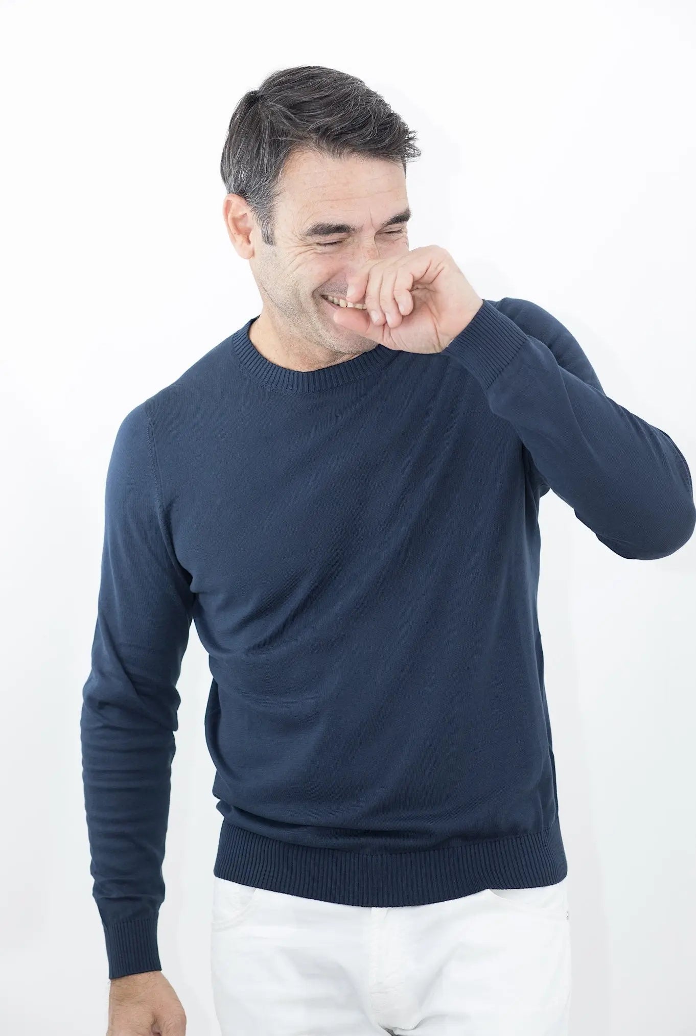 MALO Girocollo Cotone Super Soft Blu Scuro - Guarino Store