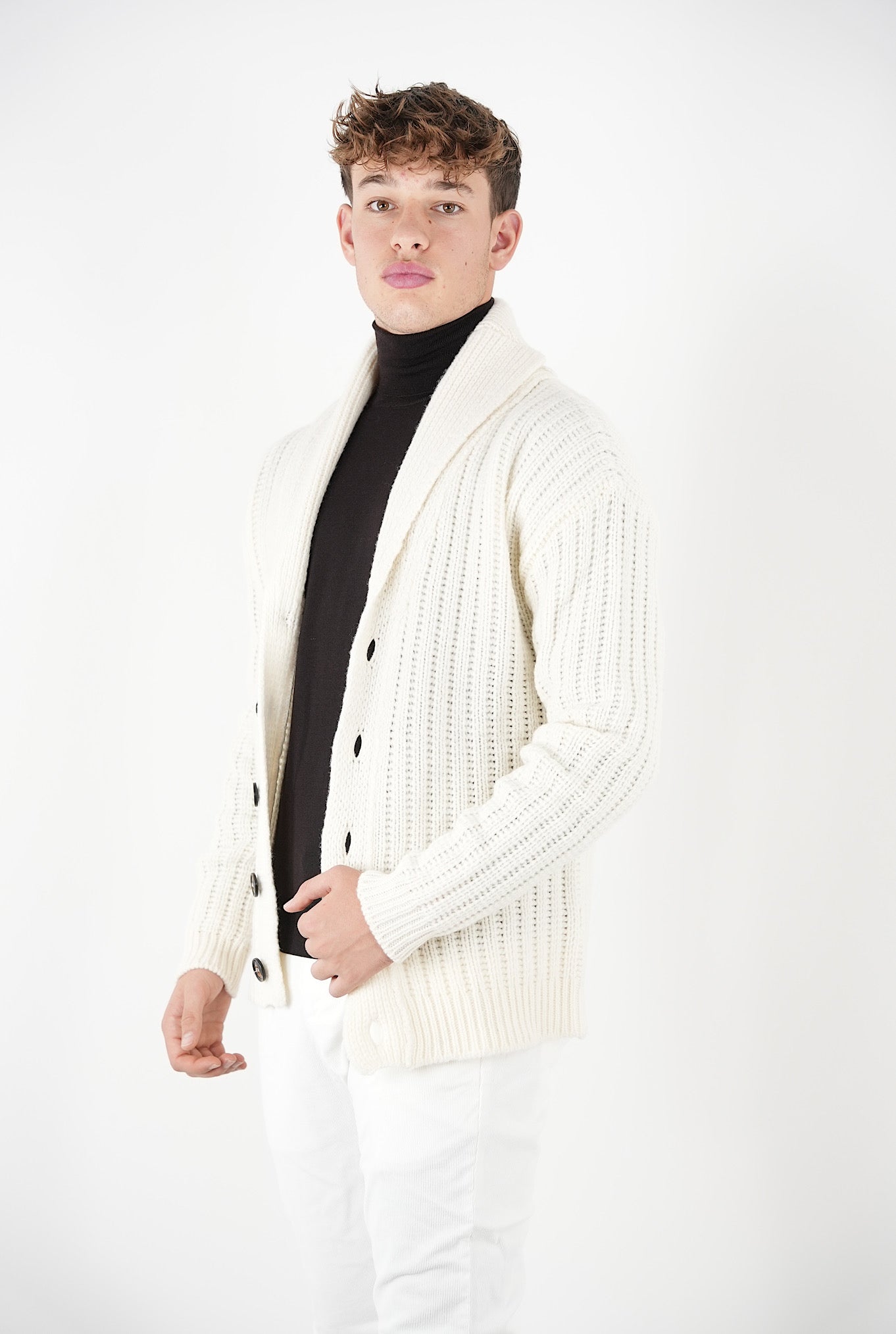 CARDIGAN mod. Soldier Steve McQueen '66 Bianco - Guarino Store