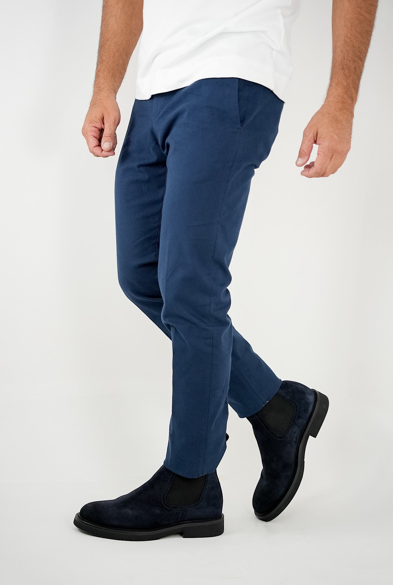 Tessuto Jeans Di Cotone Elasticizzato 10-OZ Blu Chiaro