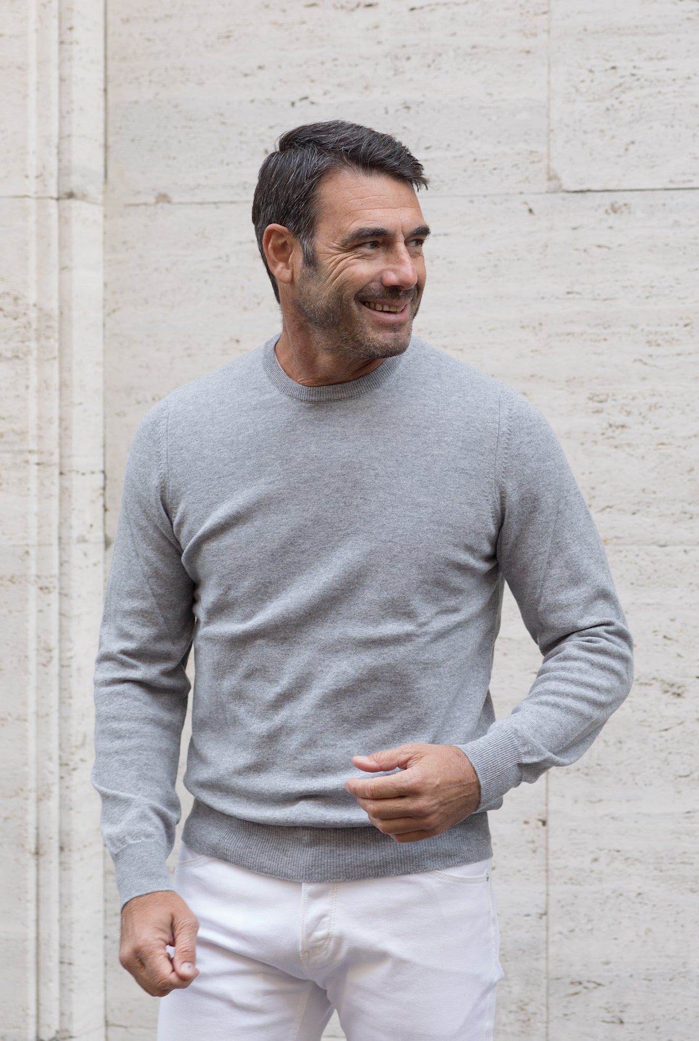 Girocollo Argentina Cashmere Grigio Chiaro - Guarino Store