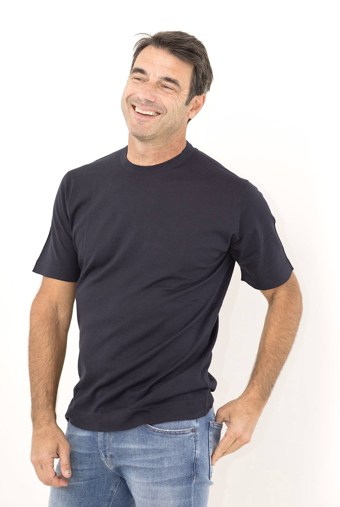 T-Shirt mod. Lorca Sea Island Cotton Blu Navy JOHN SMEDLEY