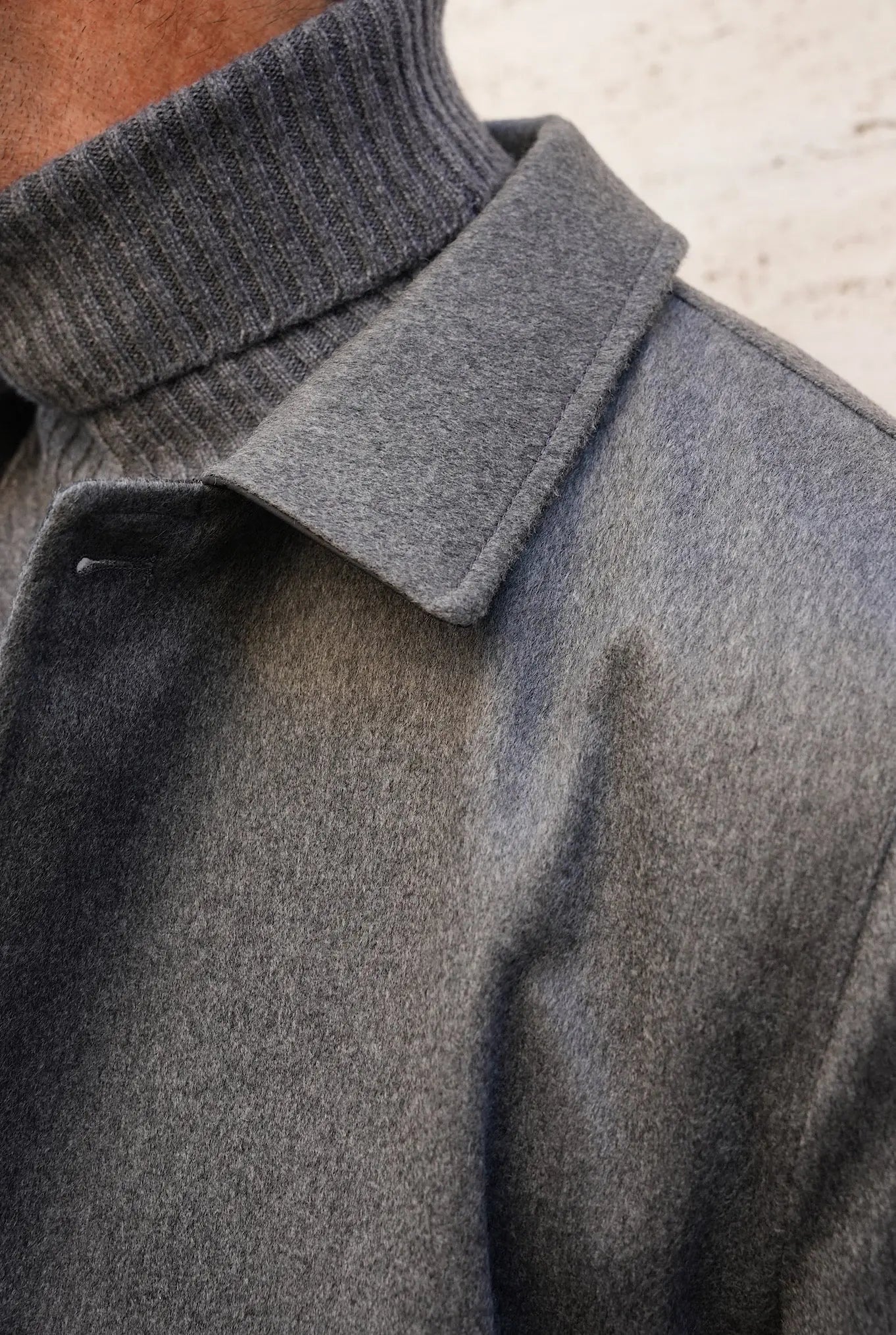 Cappotto Reversibile Cashmere e Nylon Nero e Grigio - Guarino Store