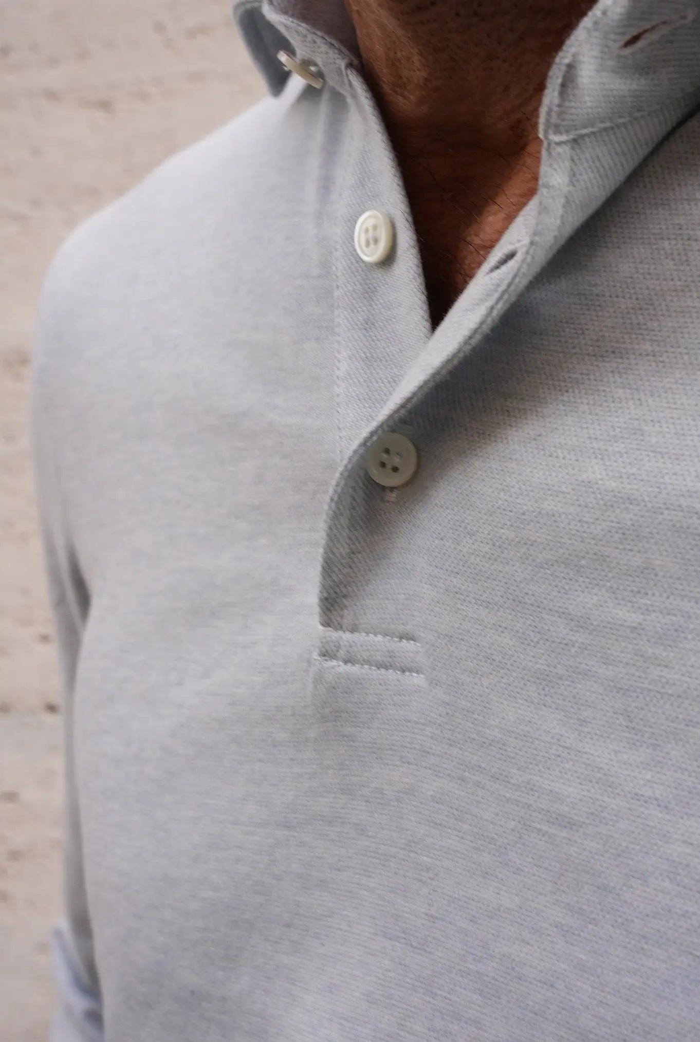 Polo Jersey Cotone e Cashmere Celeste - Guarino Store