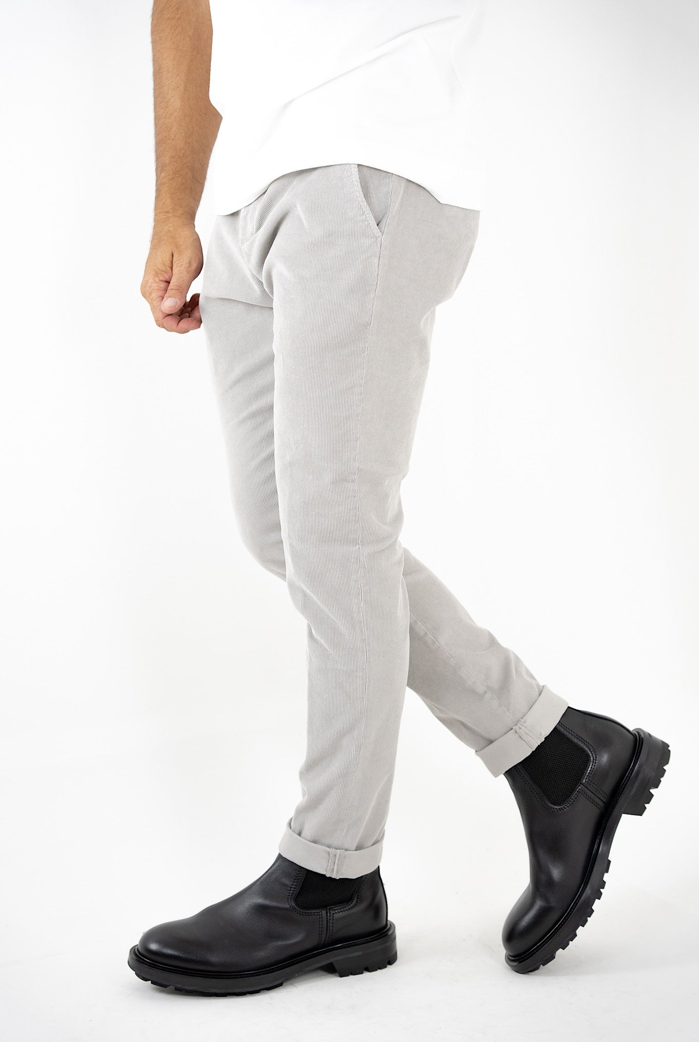 Pantaloni Velluto Millerighe Ghiaccio - Guarino Store