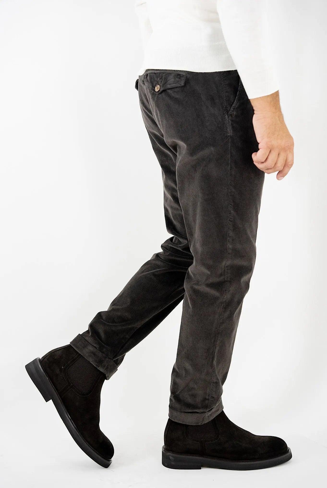 Pantaloni Velluto Lavato Testa di Moro - Guarino Store
