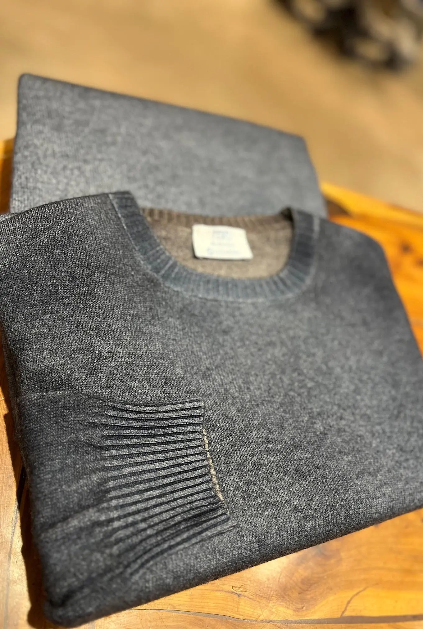Girocollo Cashmere "Spruzzato" Blu - Guarino Store