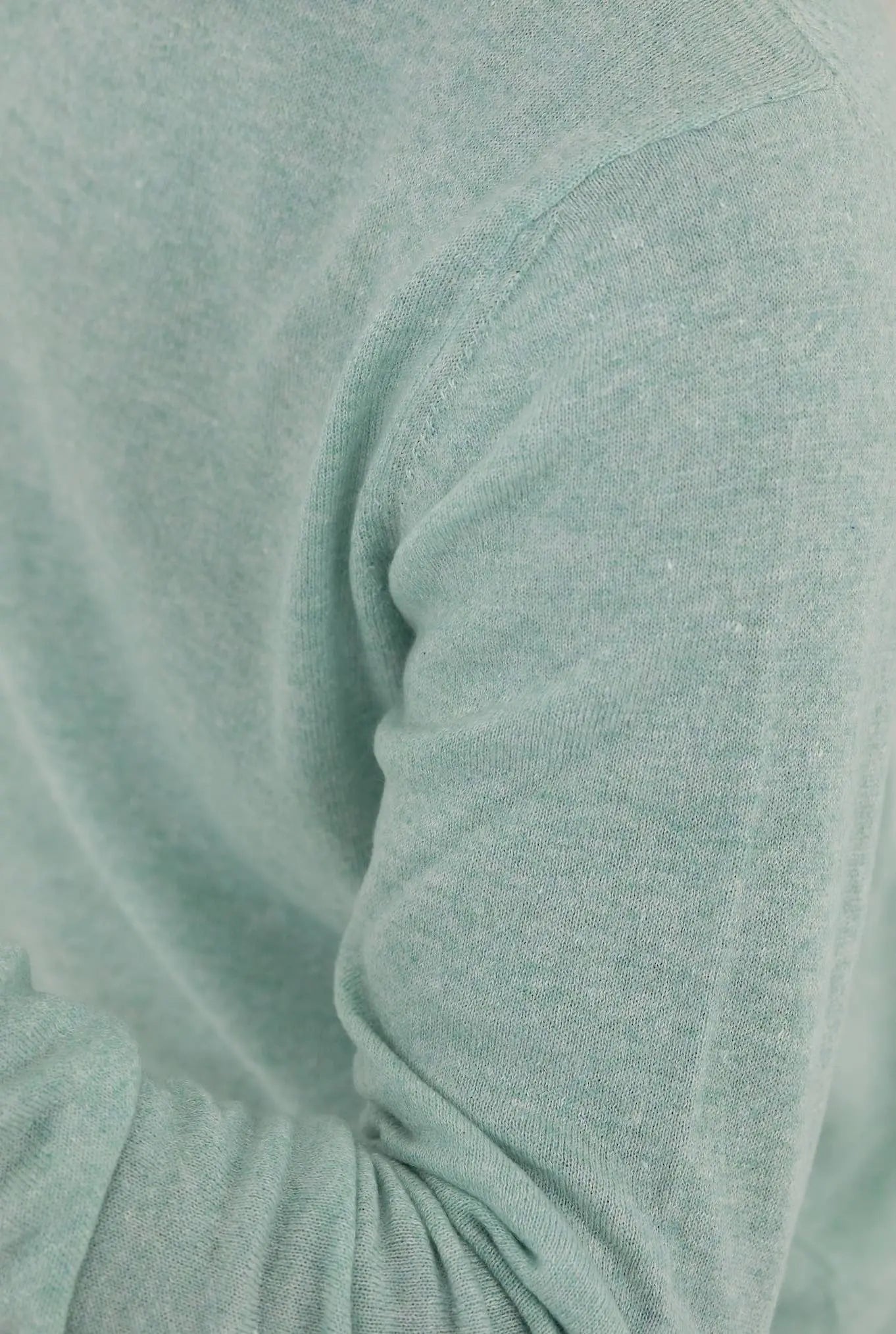 FIORONI Girocollo Cashmere e Lino Verde Acqua Mélange - Guarino Store