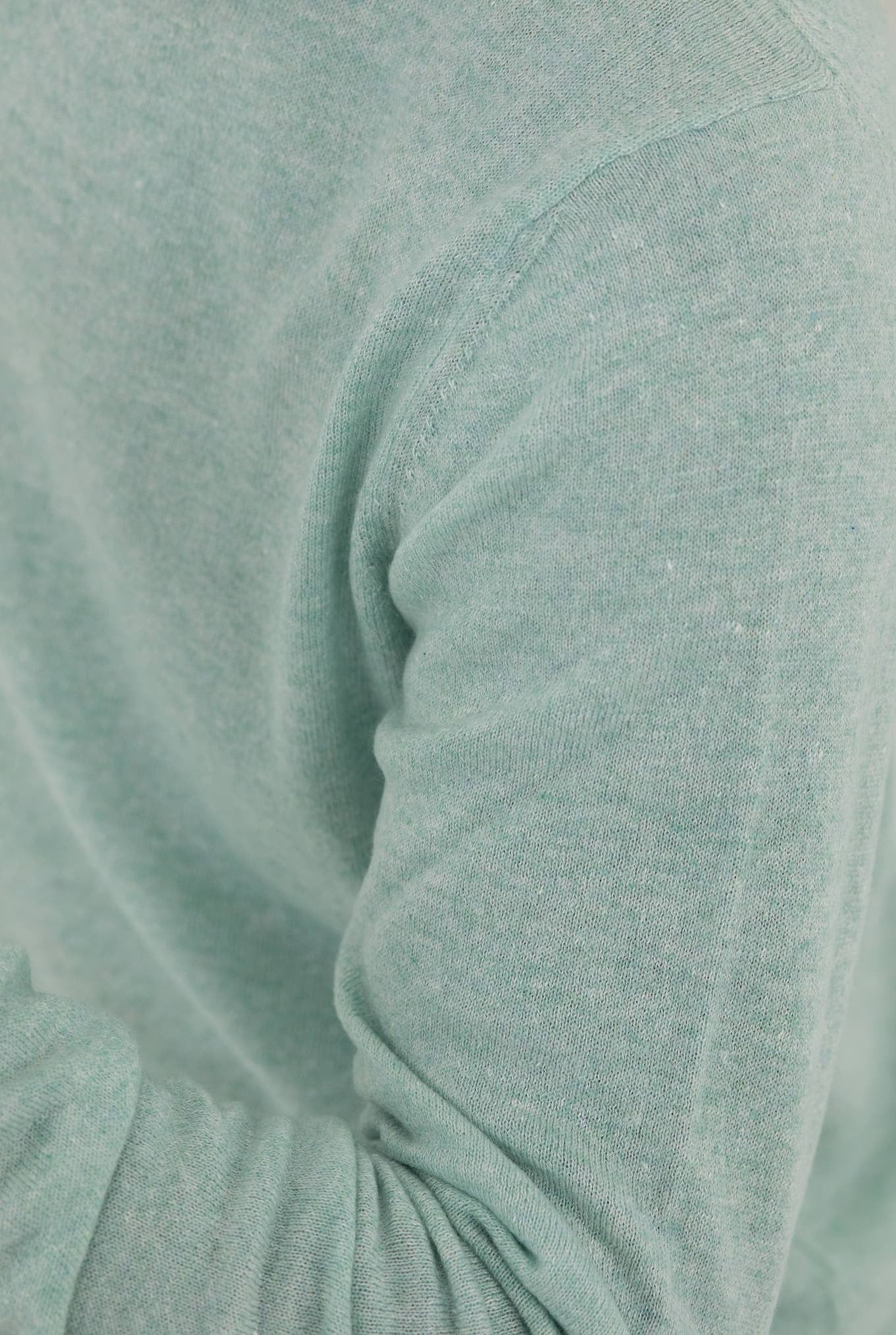 FIORONI Girocollo Cashmere e Lino Verde Acqua Mélange - Guarino Store