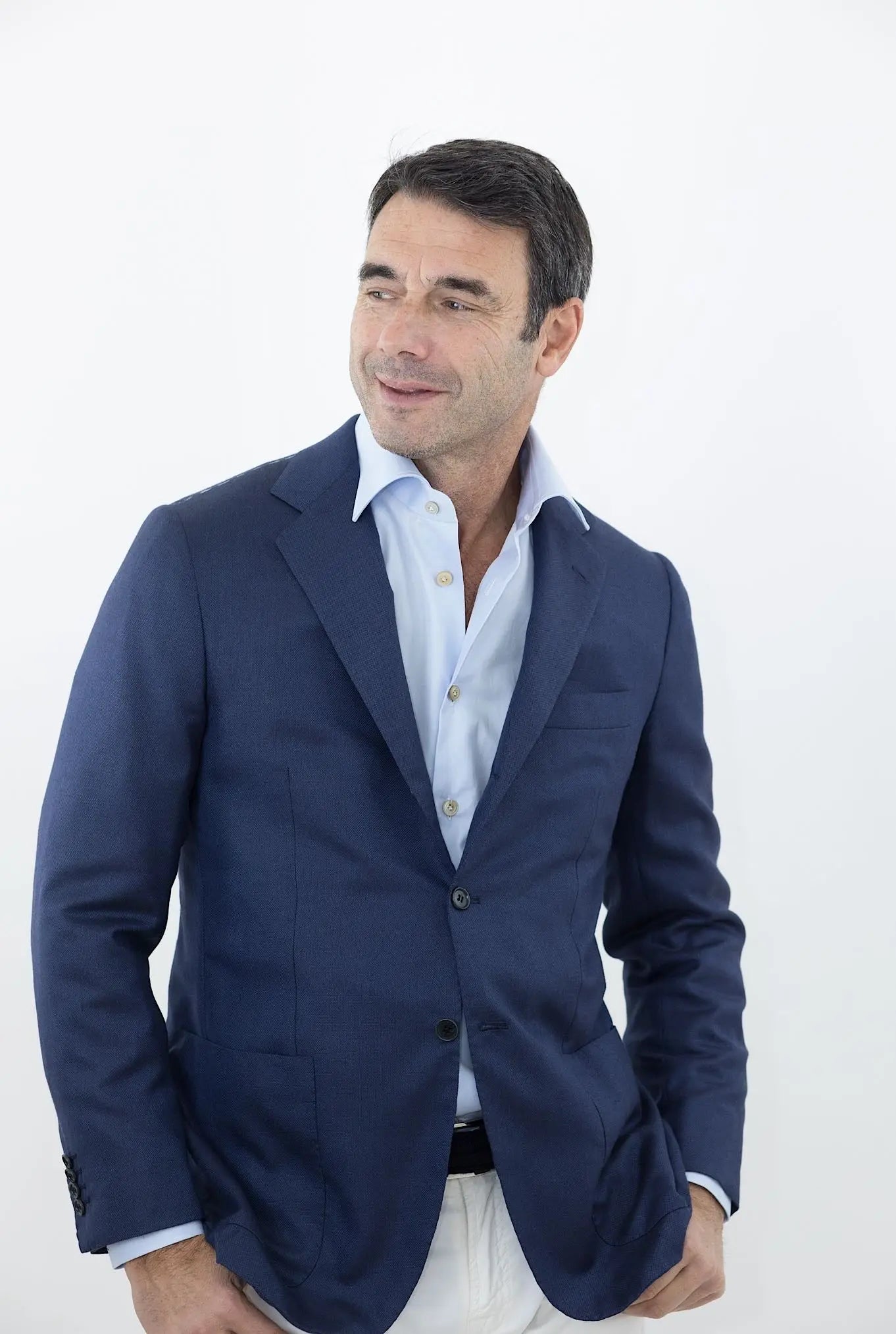 KITON Giacca Cashmere e Seta Blu - Guarino Store