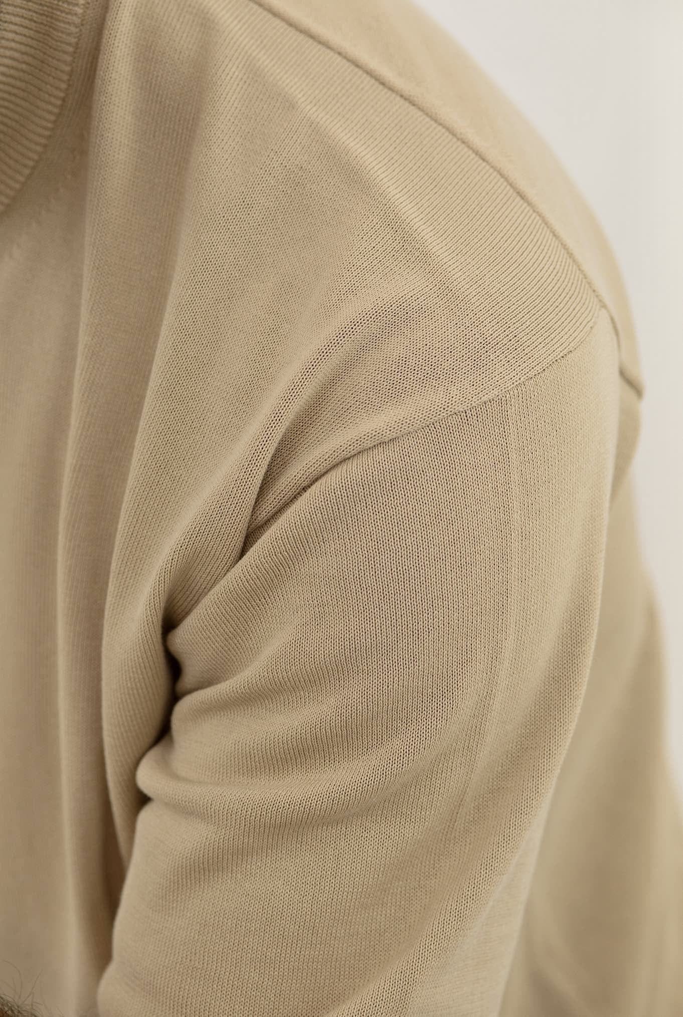 Girocollo Maniche Corte Boxy Beige - Guarino Store
