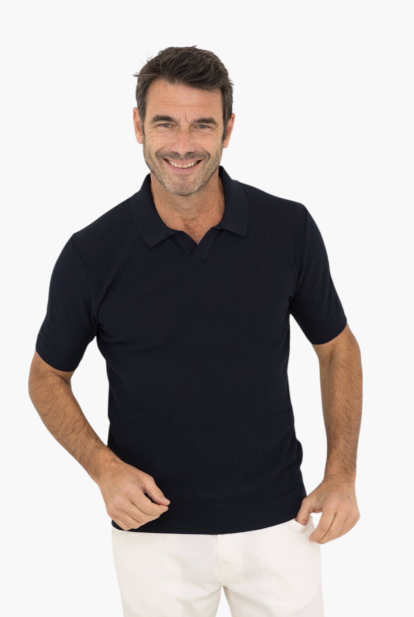 Rakkì Polo Scollo a "V" Blu - Guarino Store