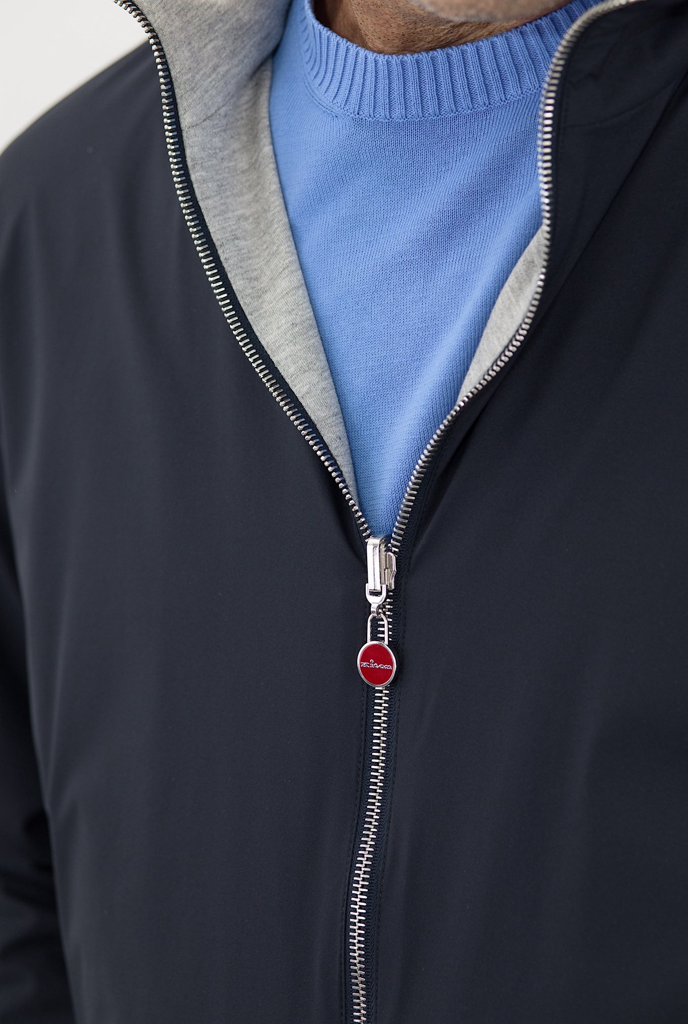 KITON Giubbino Reversibile Blu/Grigio chiaro - Guarino Store