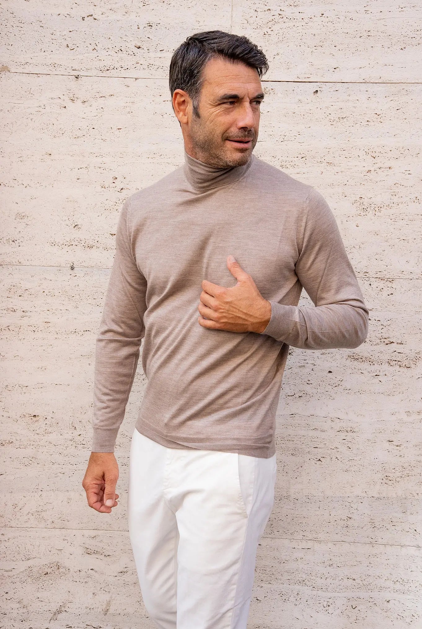 Dolcevita Cashmere e Seta Pettinato Beige - Guarino Store