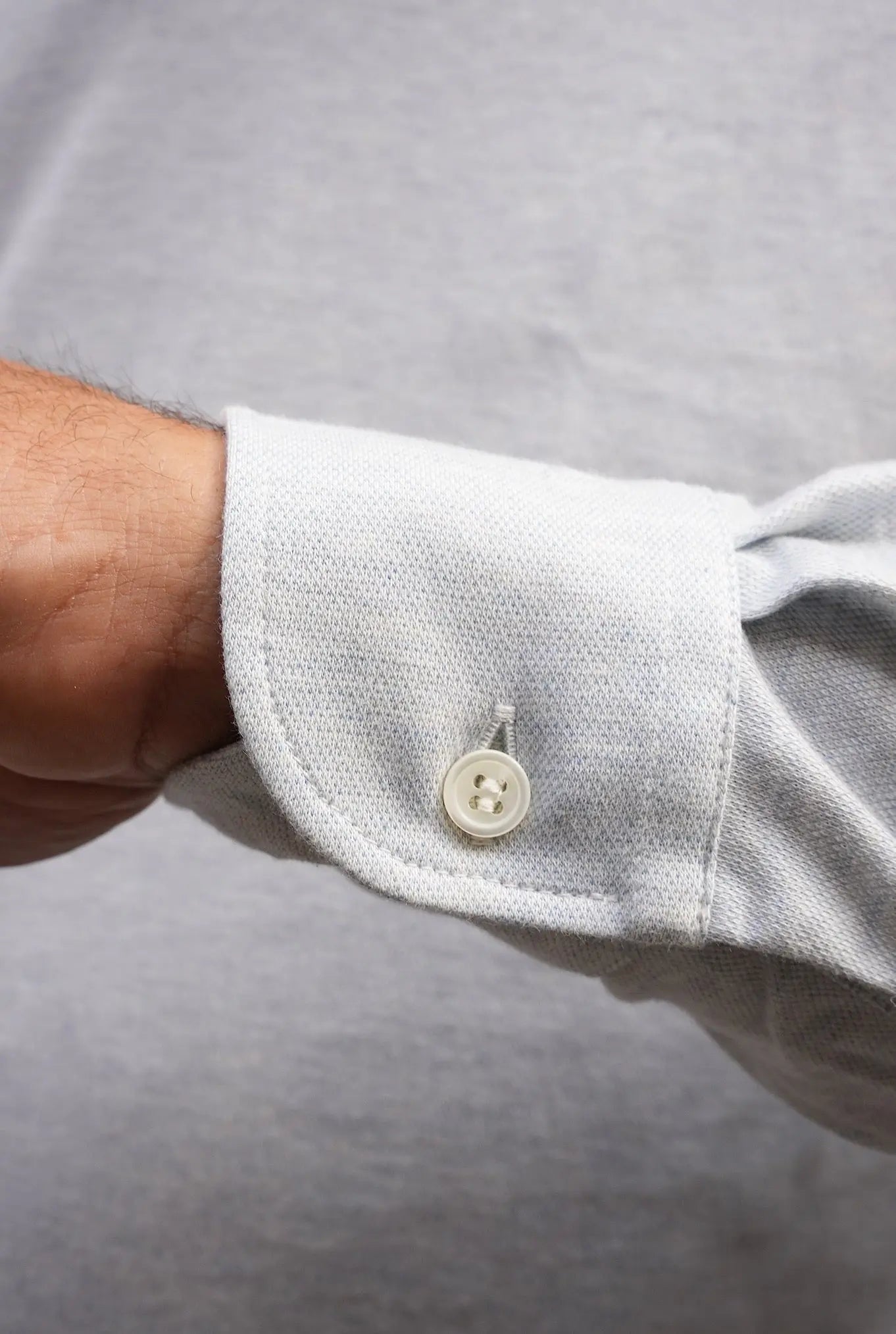 Polo Jersey Cotone e Cashmere Celeste - Guarino Store