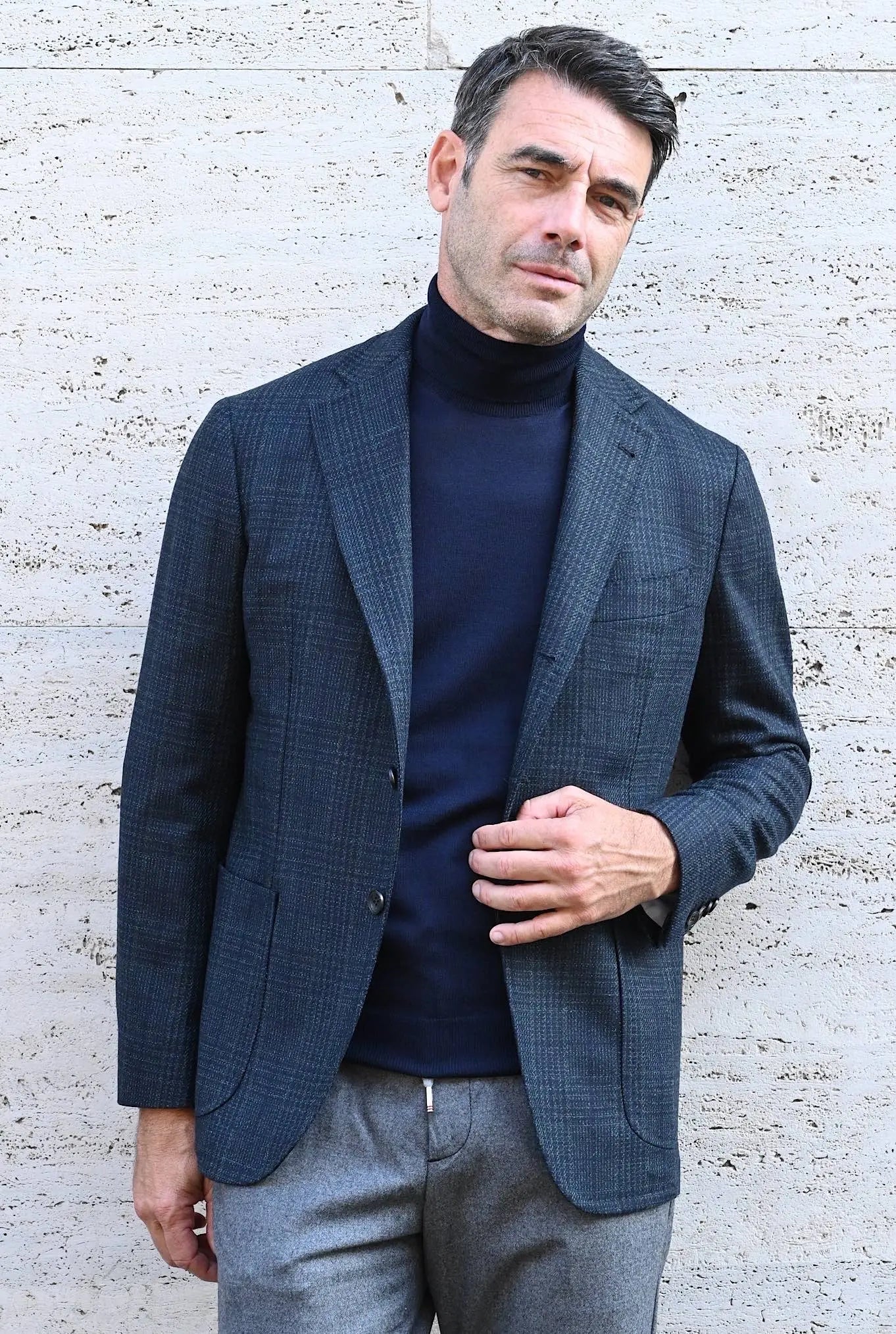 Giacca Galles Lana Seta Verde - Guarino Store