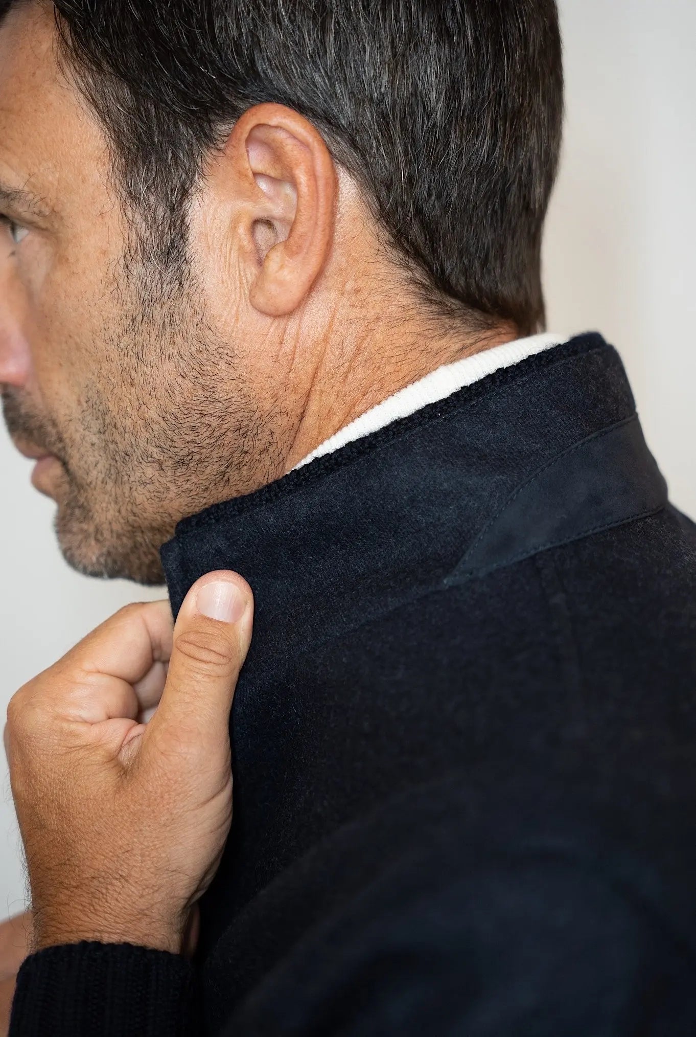 Giubbino in Jersey Cashmere Blu - Guarino Store
