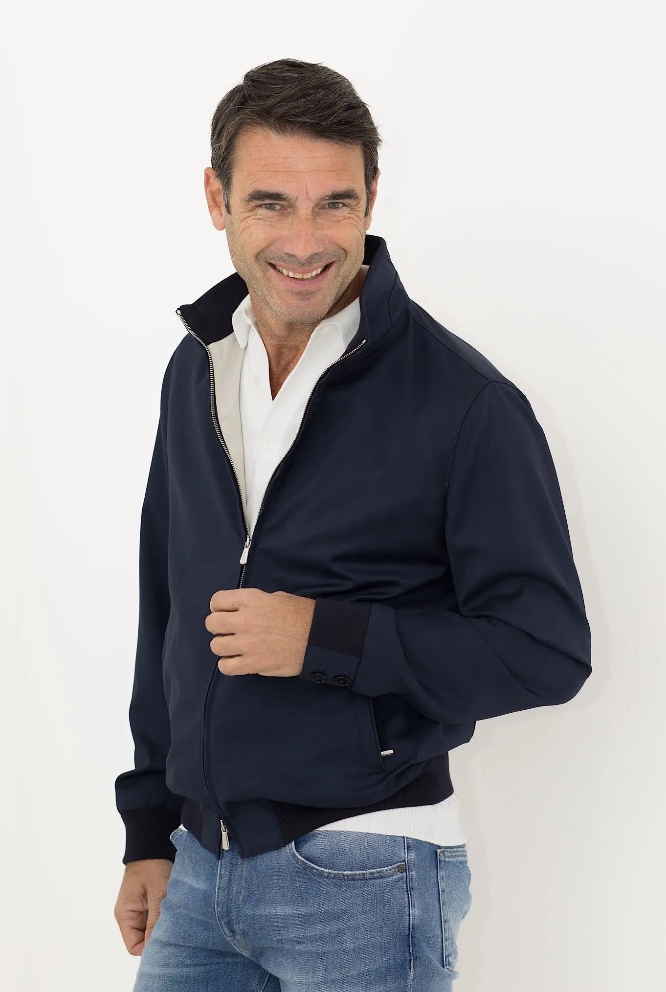 MANDELLI Giubbino in Lana tessuto Scabal Blu - Guarino Store