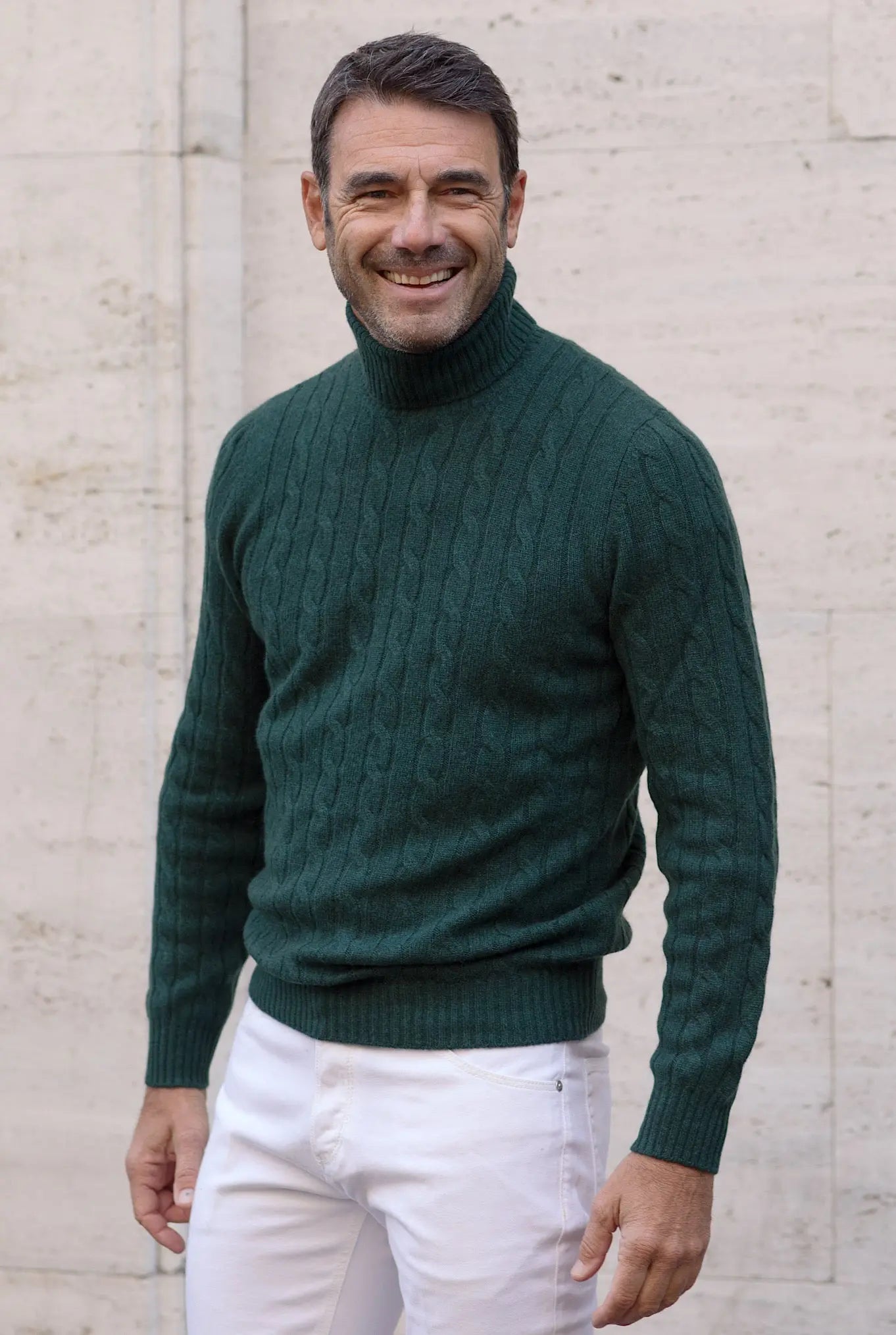 Dolcevita a Trecce in Cashmere Verde - Guarino Store