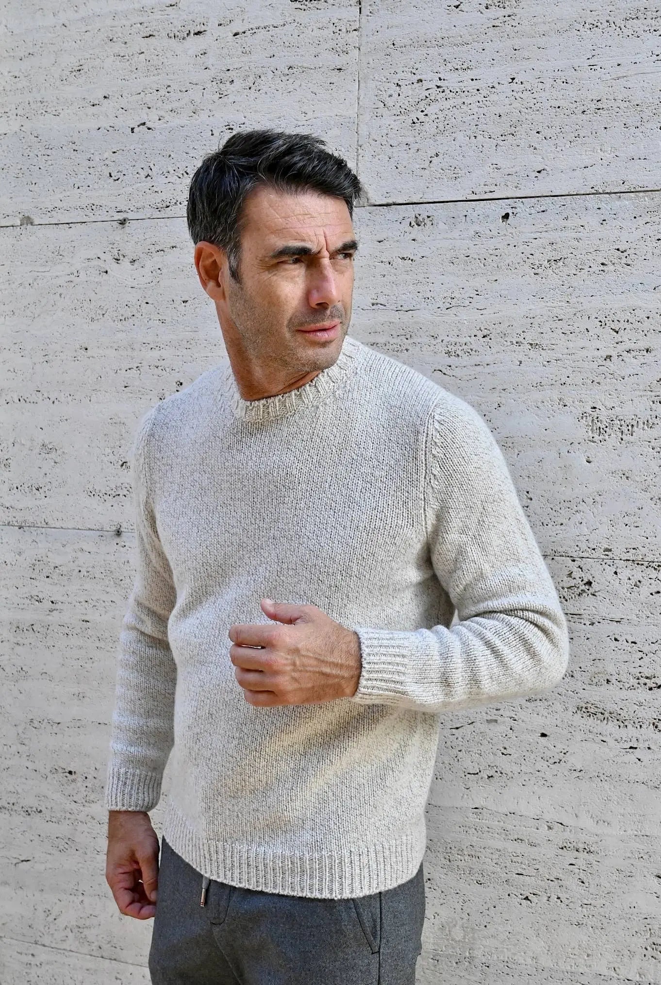 Girocollo Argentina Cashmere Malfilé Beige Chiaro - Guarino Store