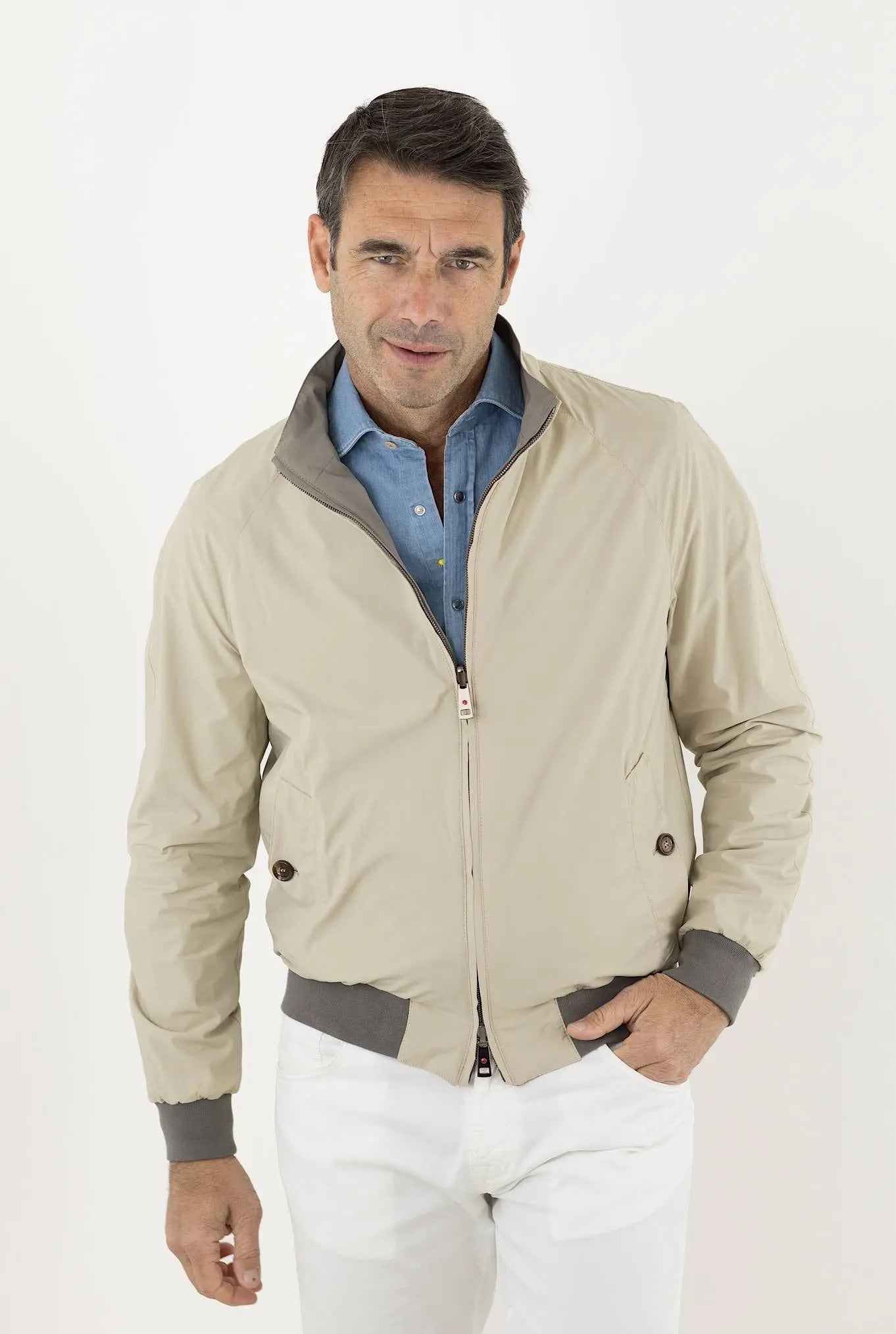 KIRED Giubbino Reversibile Tortora e Beige - Guarino Store