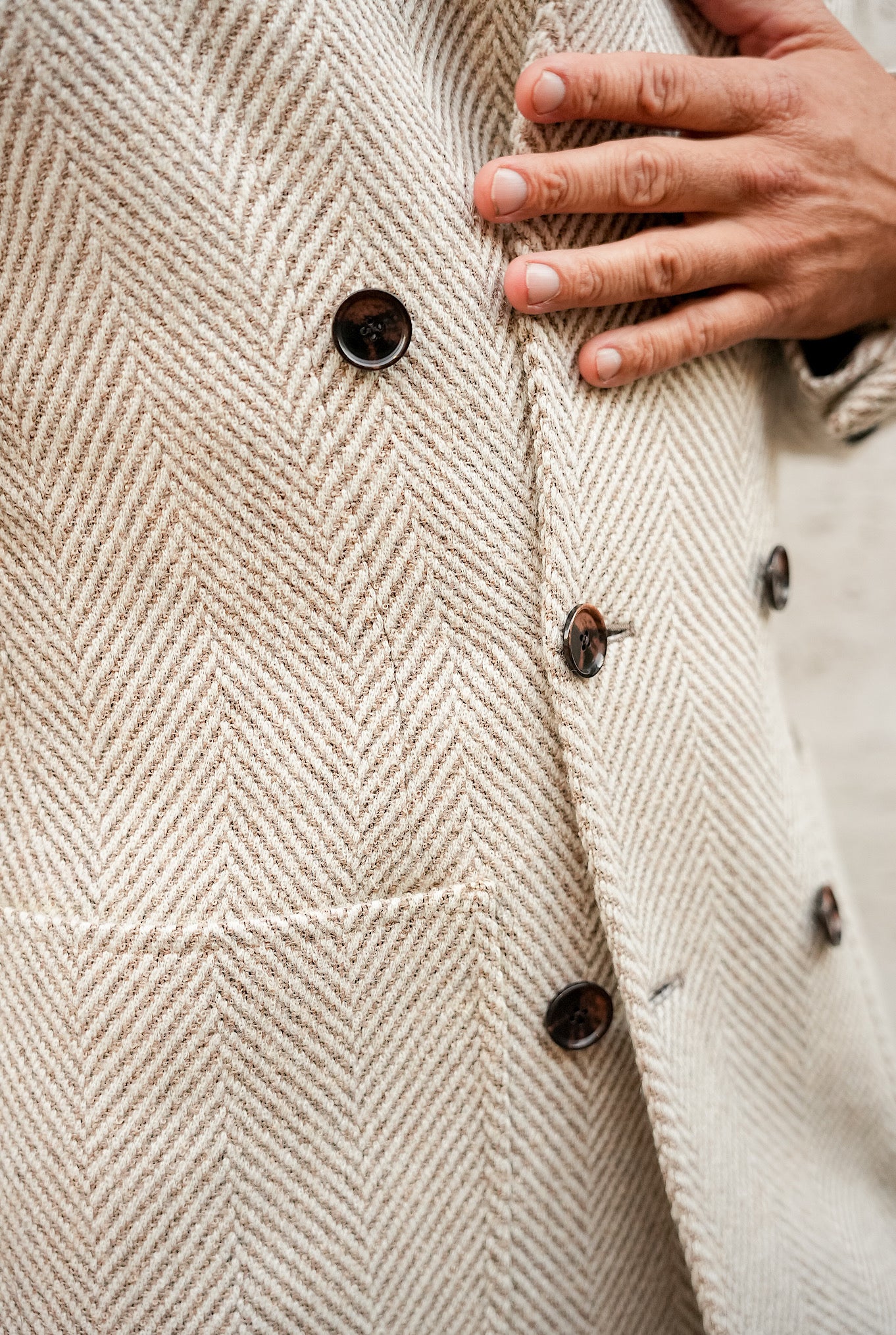 Soprabito Doppiopetto Alpaca e Lana Panna - Guarino Store