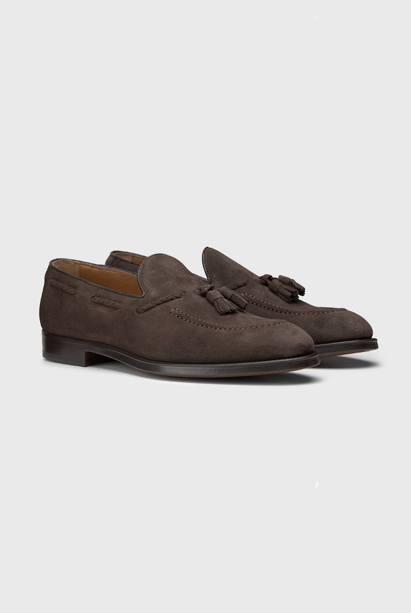 Mocassini con Nappine in Suede Testa di Moro - Guarino Store