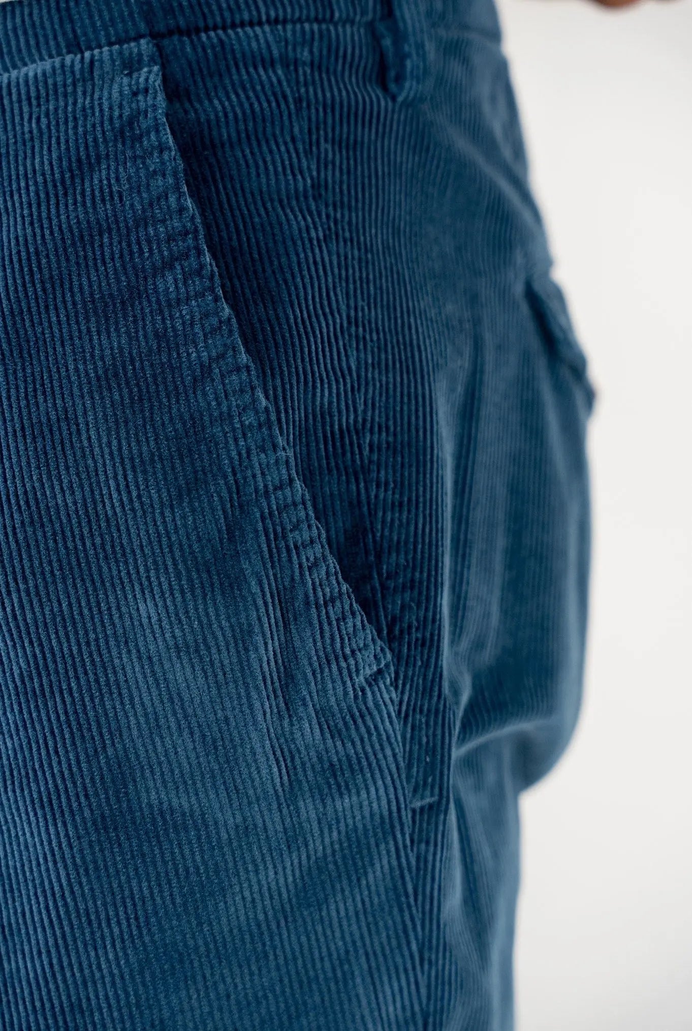 Pantaloni Velluto Lavato Bluette - Guarino Store