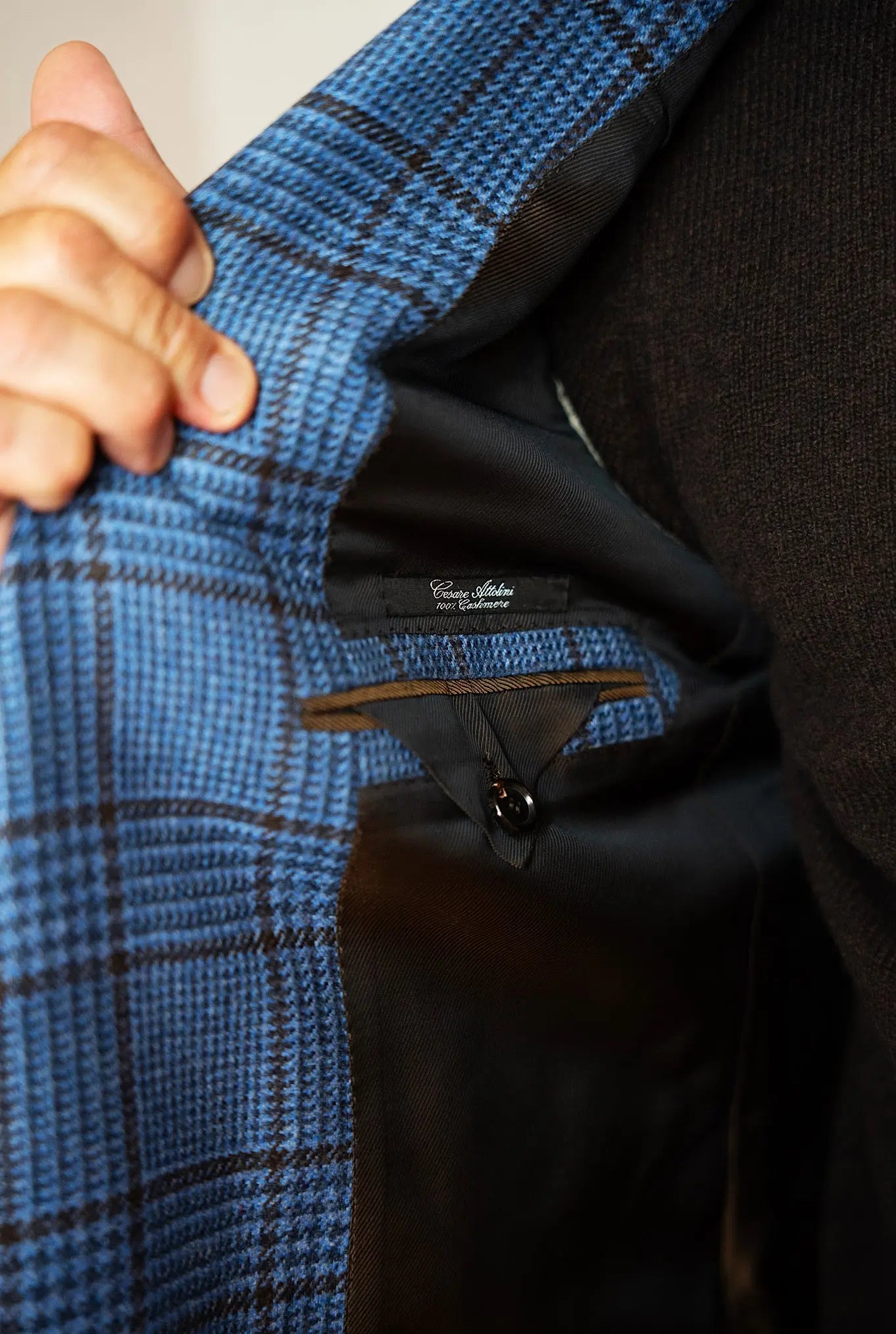 Giacca Cashmere Galles Azzurra Marrone - Guarino Store