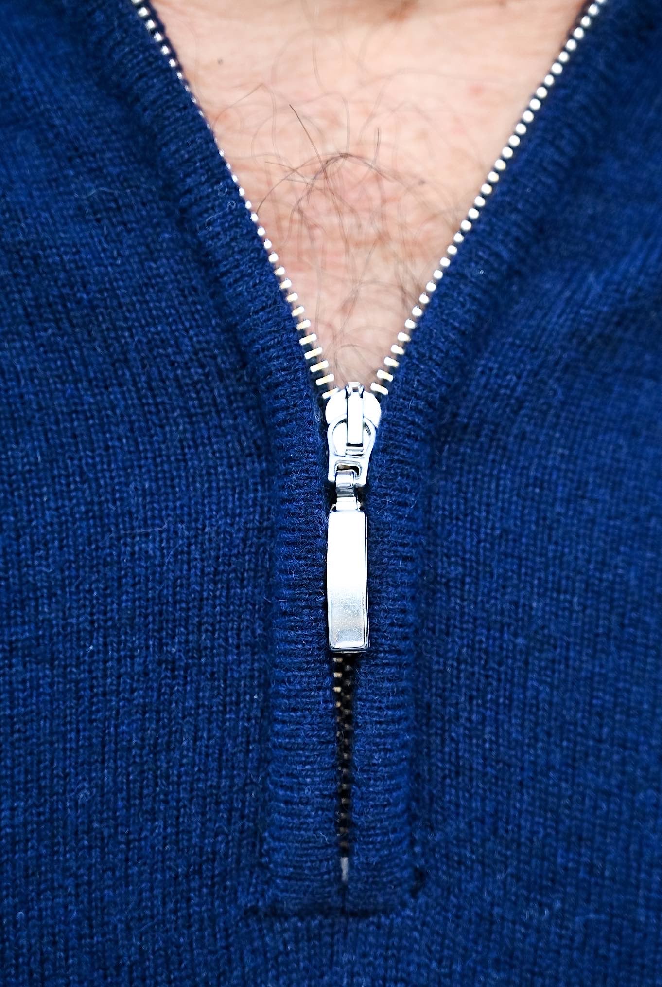 Pullover Cashmere Mezza Zip Blu Navy - Guarino Store