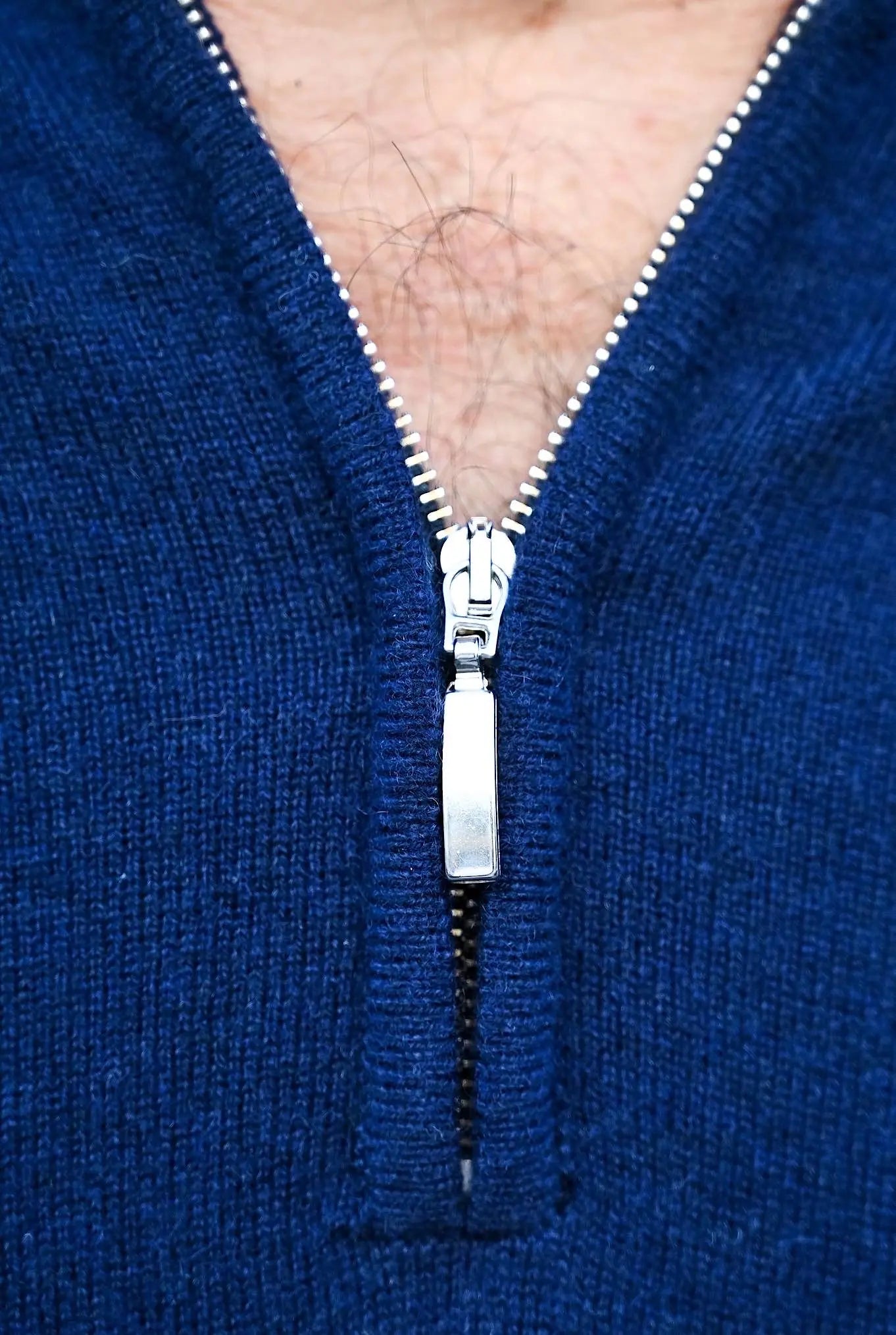Pullover Cashmere Mezza Zip Blu Navy - Guarino Store
