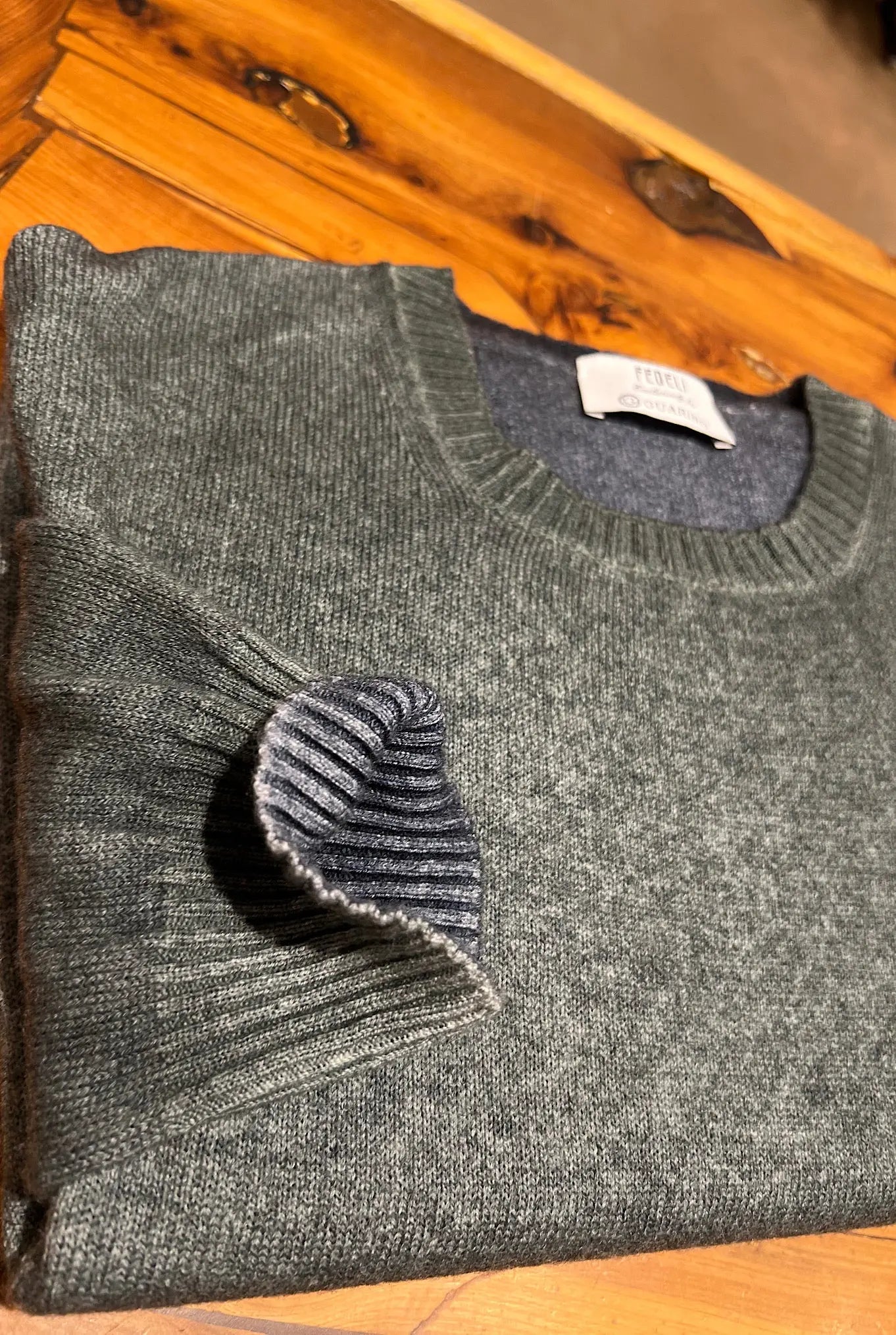 Girocollo Cashmere "Spruzzato" Verde - Guarino Store