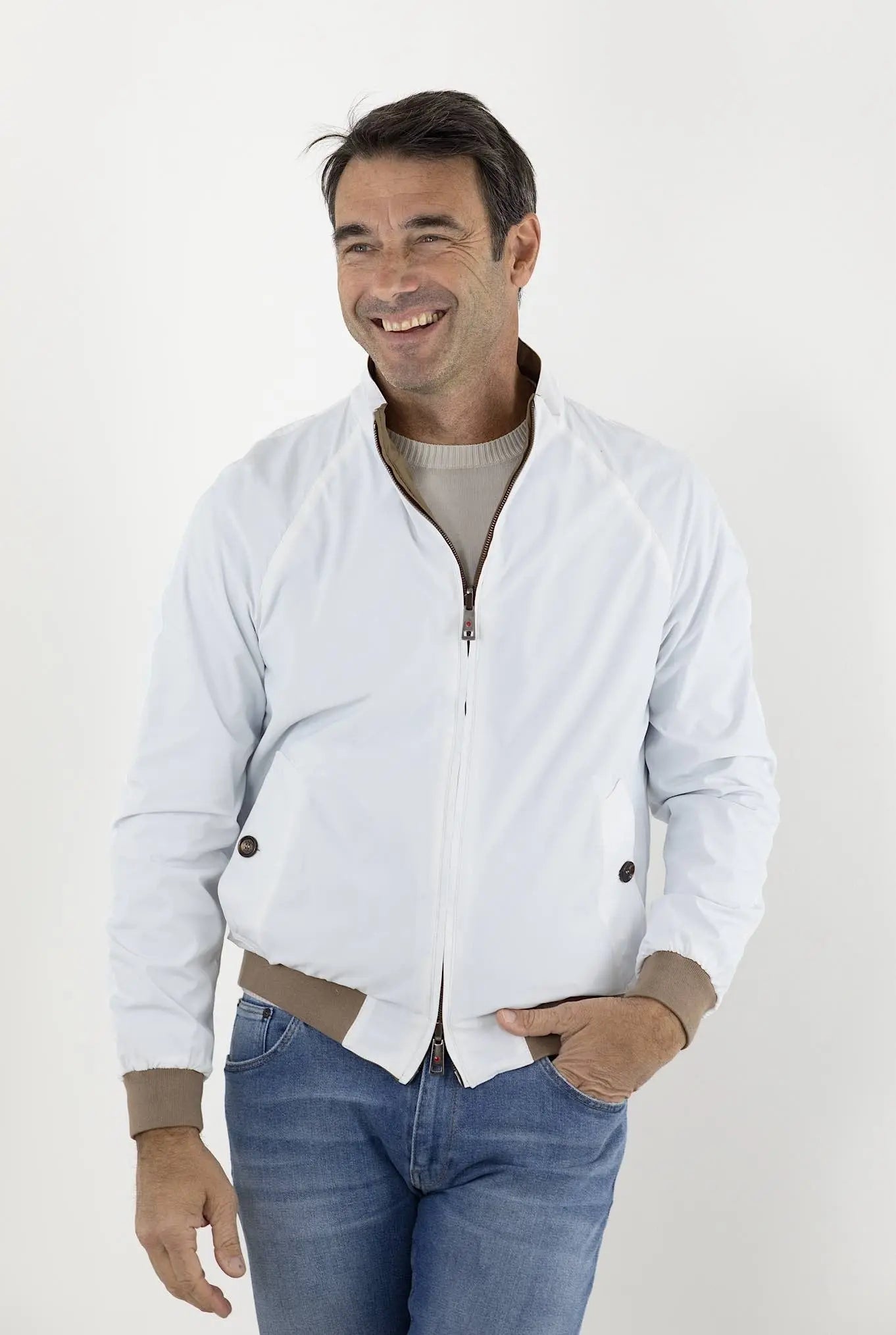KIRED Giubbino Reversibile Bianco/Marrone - Guarino Store