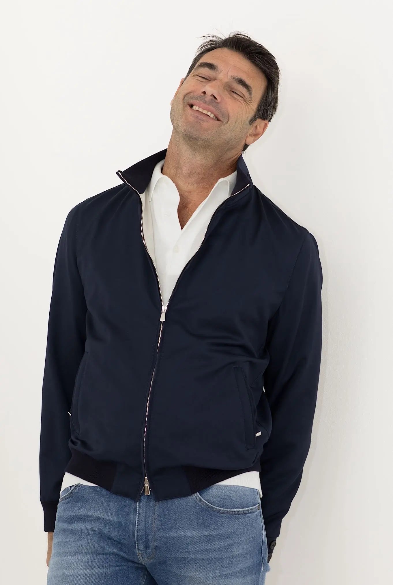 MANDELLI Giubbino in Lana tessuto Scabal Blu - Guarino Store
