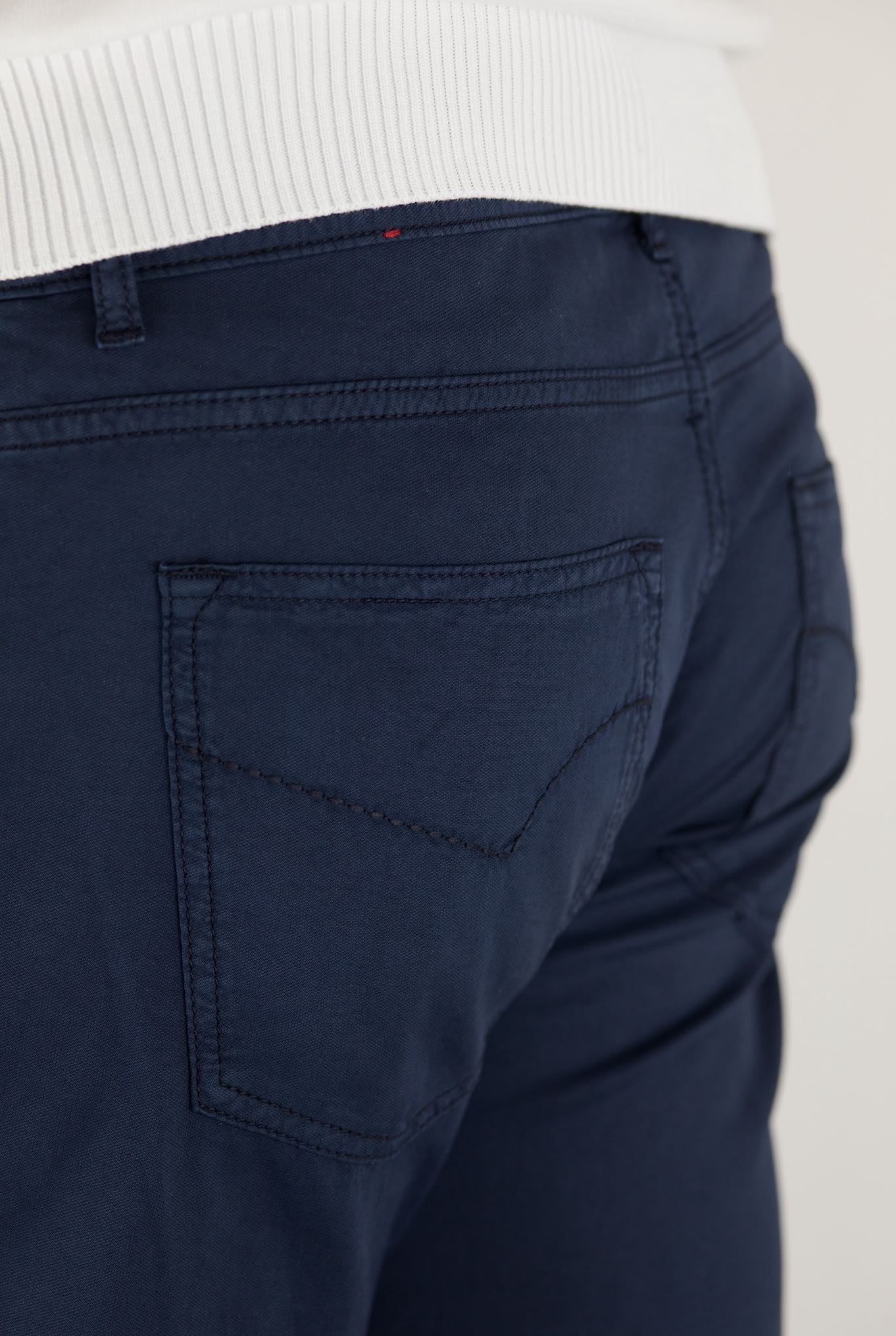 PESCAROLO Pantaloni 5 Tasche mod. Nerano Cotone Seta Blu Navy - Guarino Store