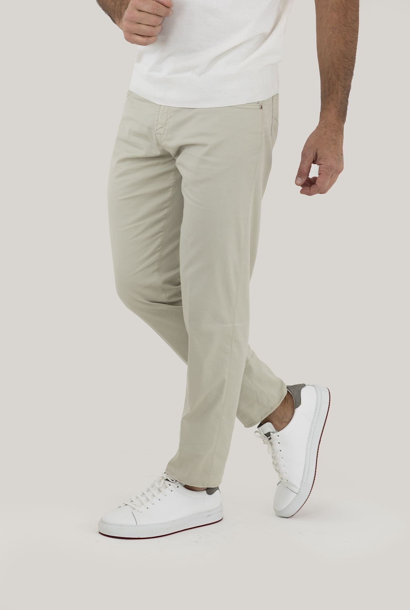 PESCAROLO Pantaloni 5 Tasche mod. Nerano Cotone Seta Beige - Guarino Store