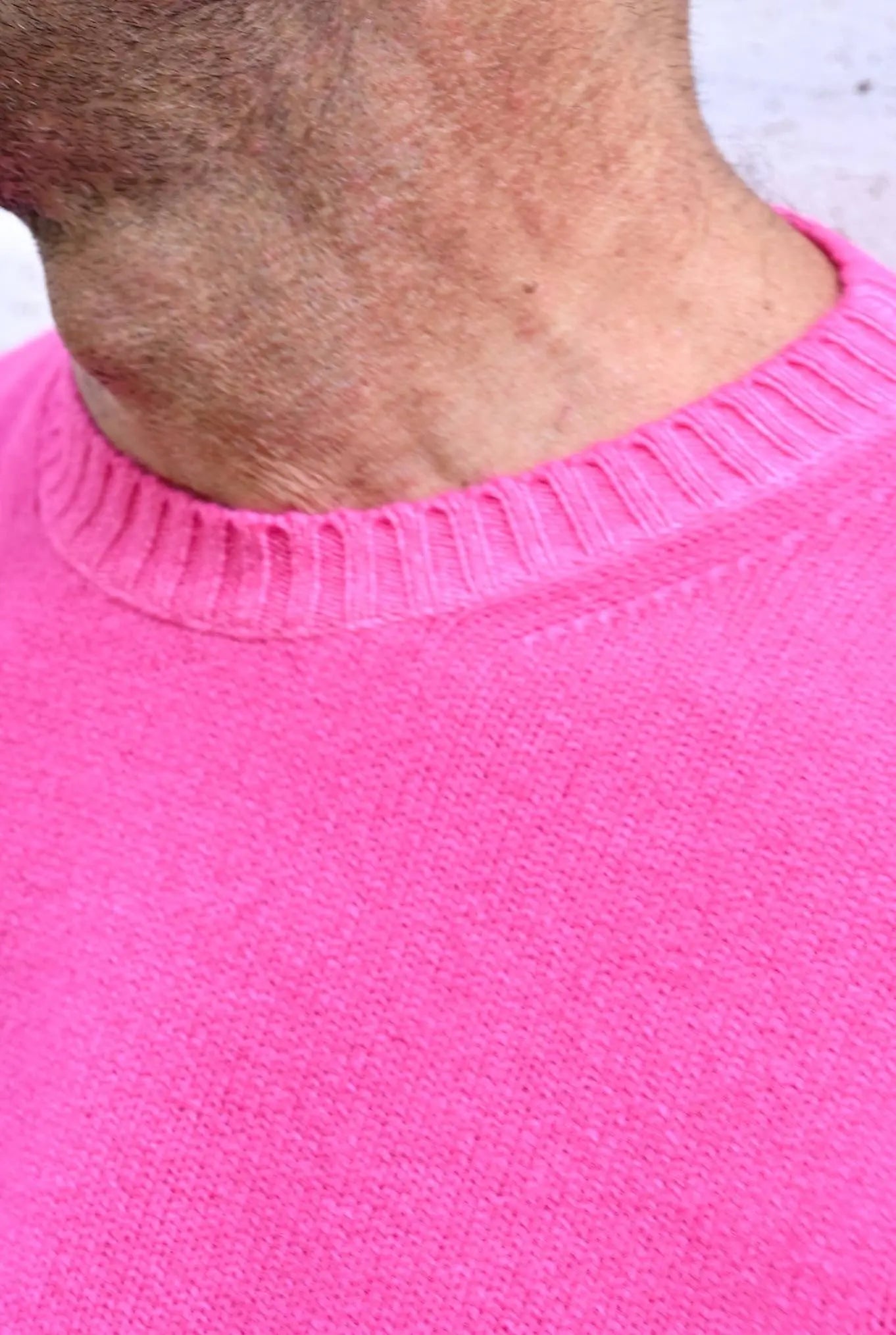 Maglia Girocollo Lana Vergine Fucsia - Guarino Store
