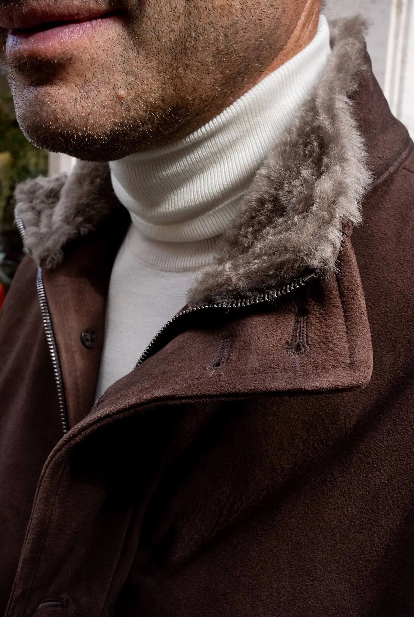Giubbino in Suede Marrone - Guarino Store