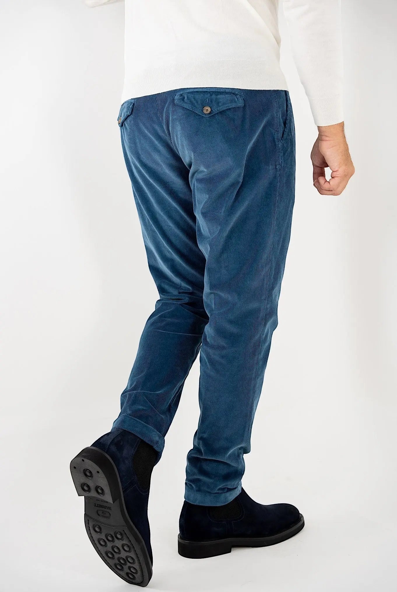 Pantaloni Velluto Lavato Bluette - Guarino Store