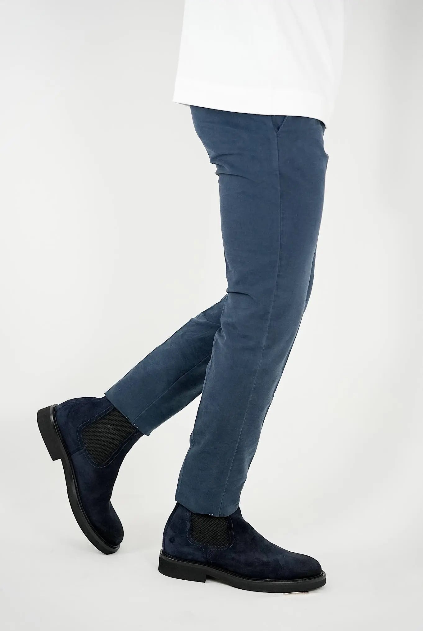 Pantaloni Délavé Stretch Slim Cotone e Lyocell Blu - Guarino Store