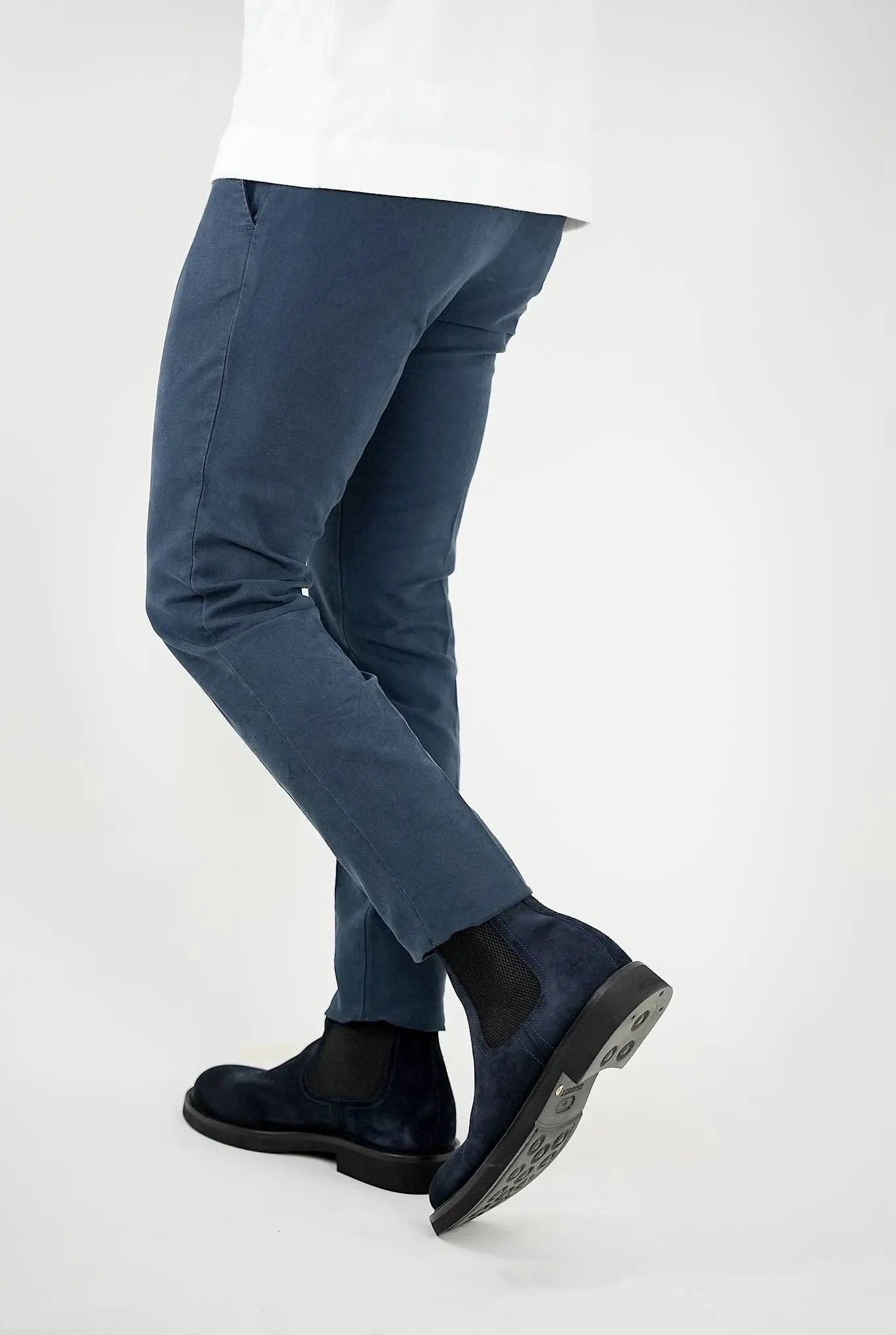 Pantaloni Délavé Stretch Slim Cotone e Lyocell Blu - Guarino Store